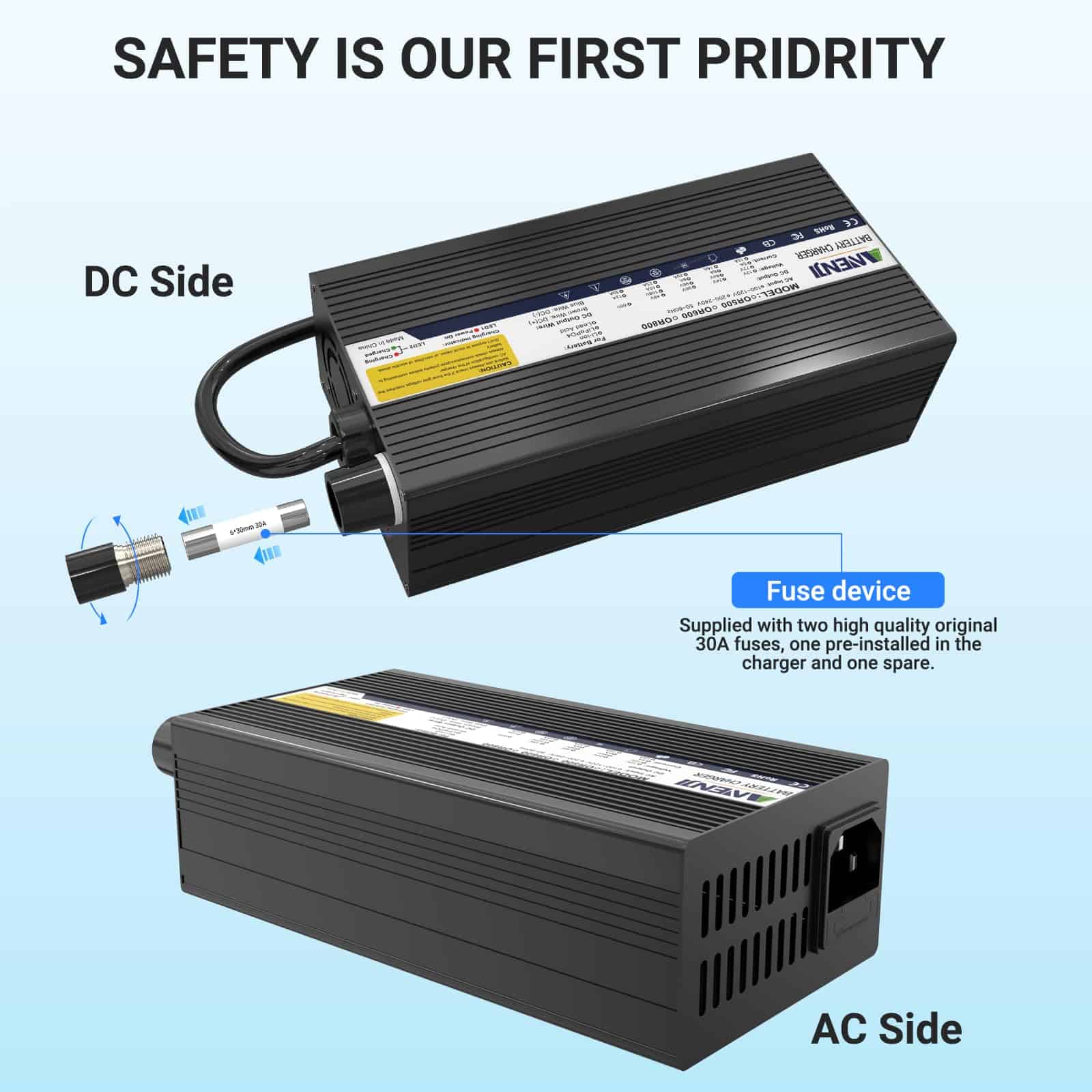 Cargador de batería de litio Aninerel 12V 20A 14.6V - Imagen 8