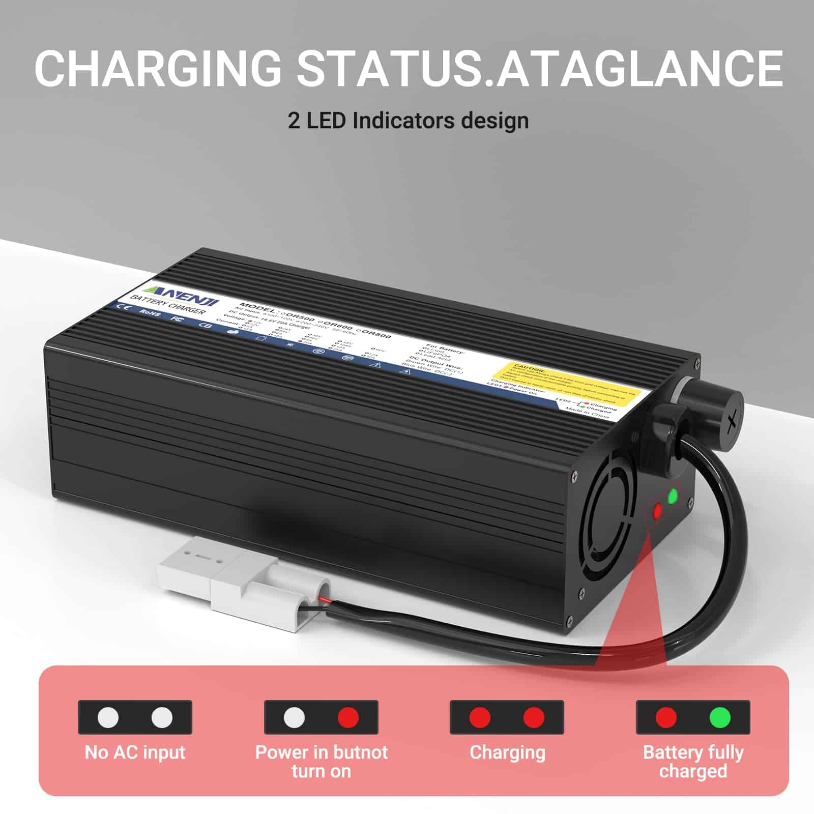 Cargador de batería de litio Aninerel 12V 20A 14.6V - Imagen 9