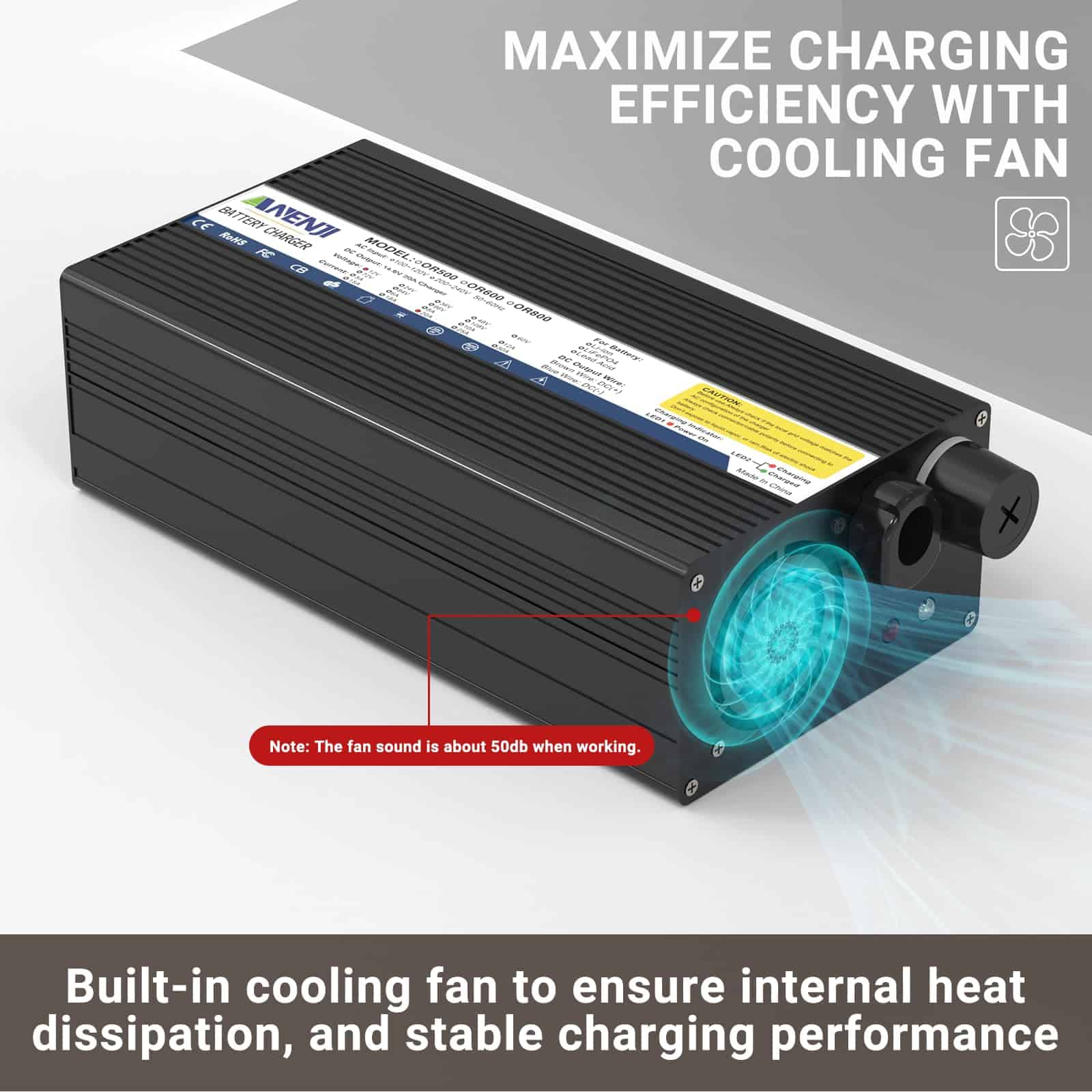 Cargador de batería de litio Aninerel 12V 20A 14.6V - Imagen 6