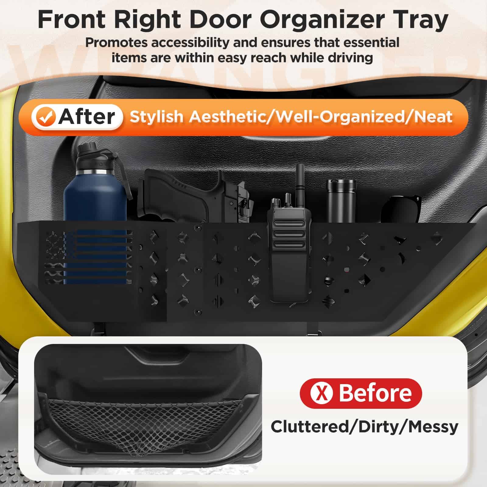 DAZANZAN 2025 Upgrade Metal Front Door Storage Pockets for - Imagen 6