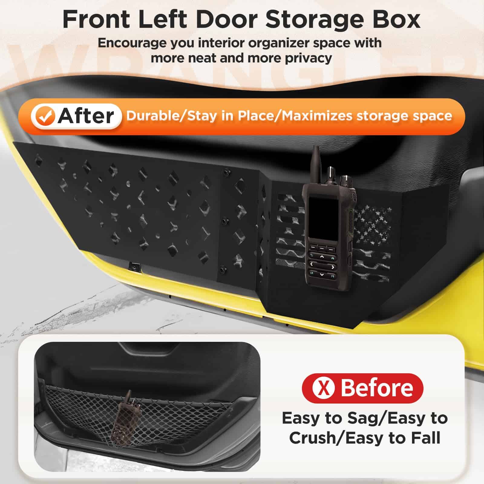 DAZANZAN 2025 Upgrade Metal Front Door Storage Pockets for - Imagen 5