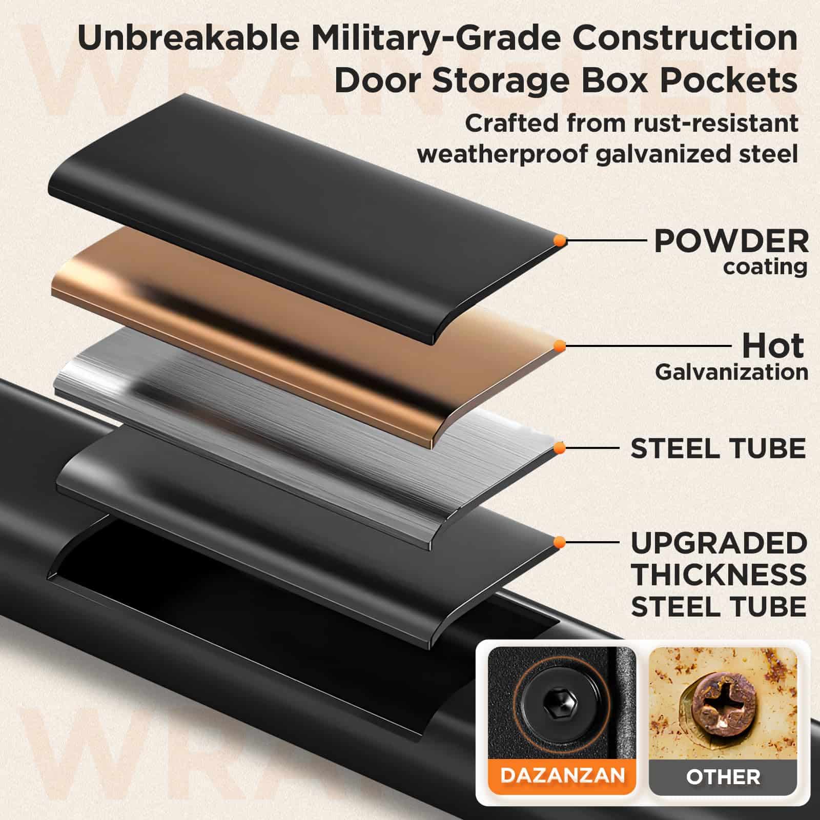 DAZANZAN 2025 Upgrade Metal Front Door Storage Pockets for - Imagen 4