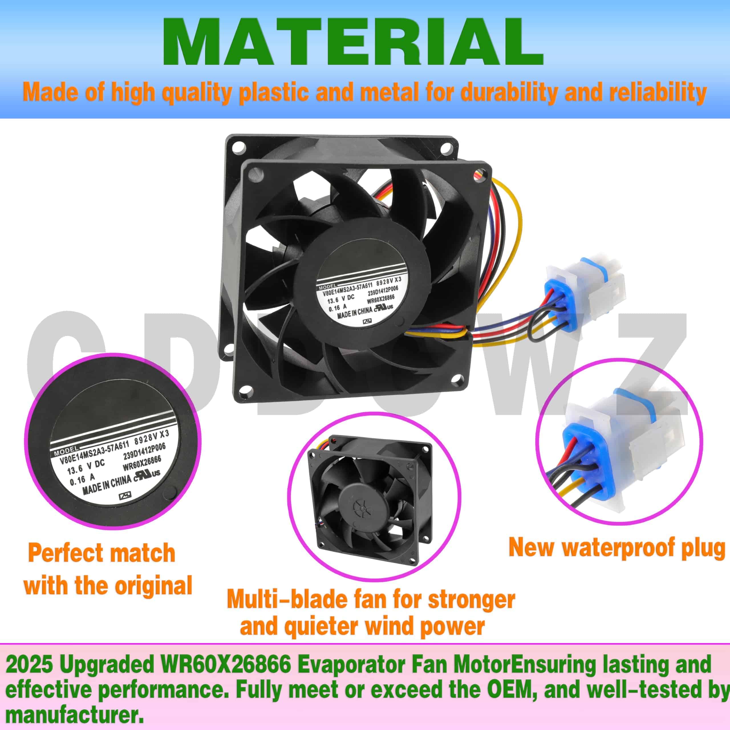 (Actualizado WR60X26866 Motor del Ventilador del Evaporador - Imagen 7