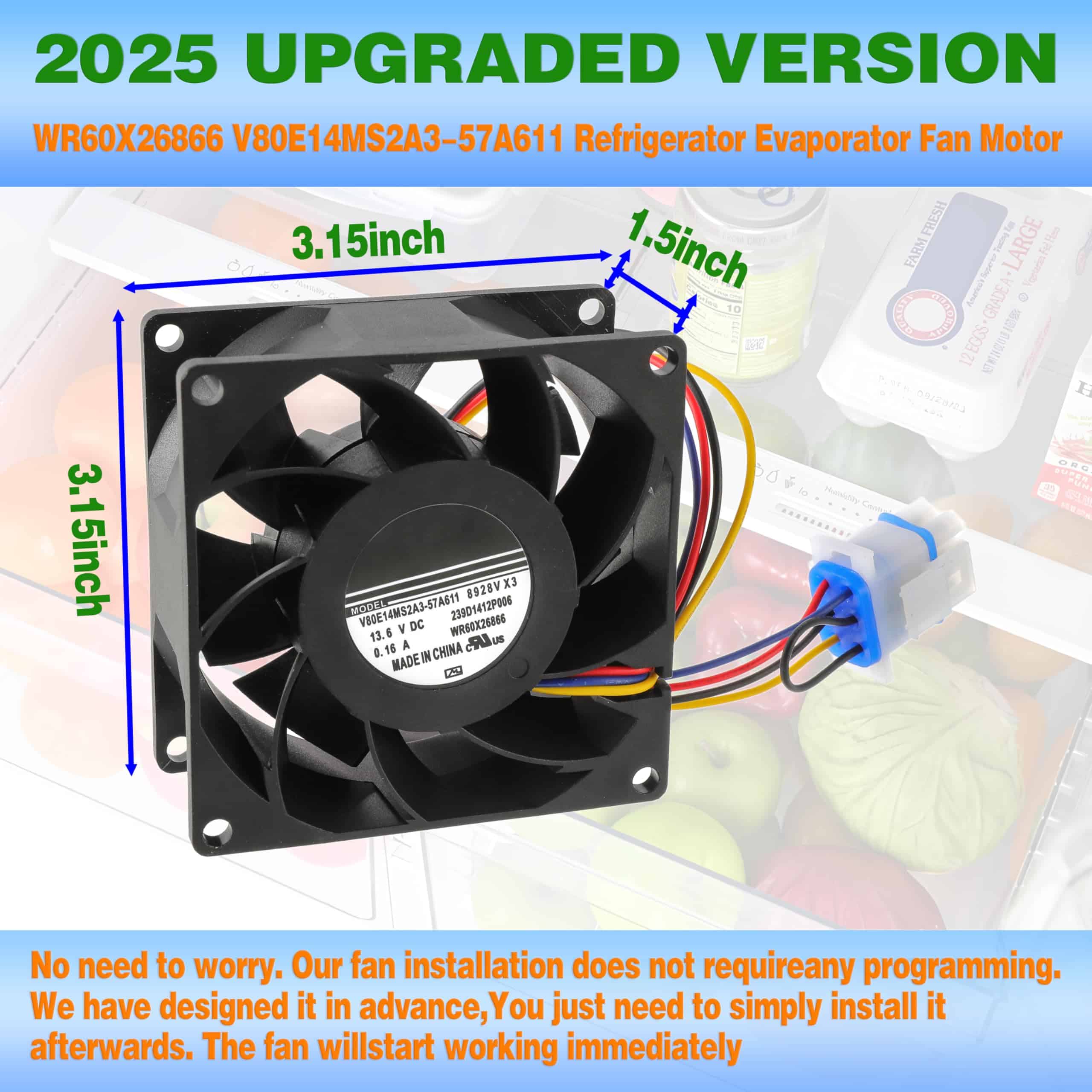 (Actualizado WR60X26866 Motor del Ventilador del Evaporador - Imagen 3