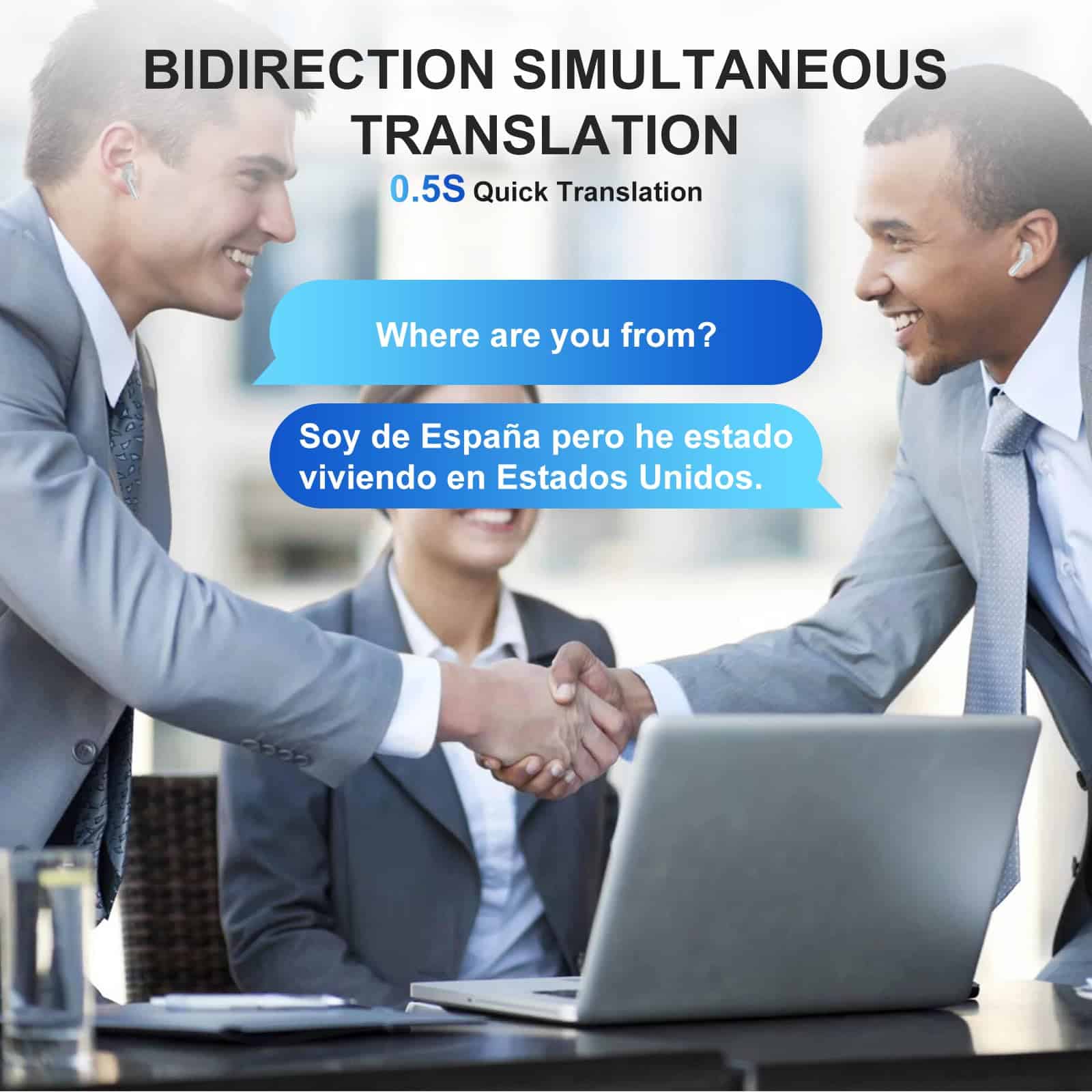 Auriculares traductores de idiomas AI en -Blanco - Imagen 3