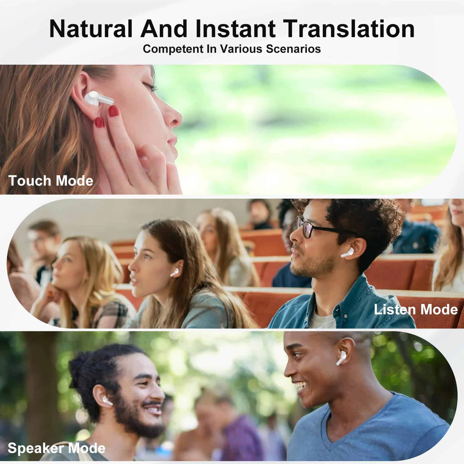 Auriculares traductores de idiomas AI en -Blanco - Imagen 6