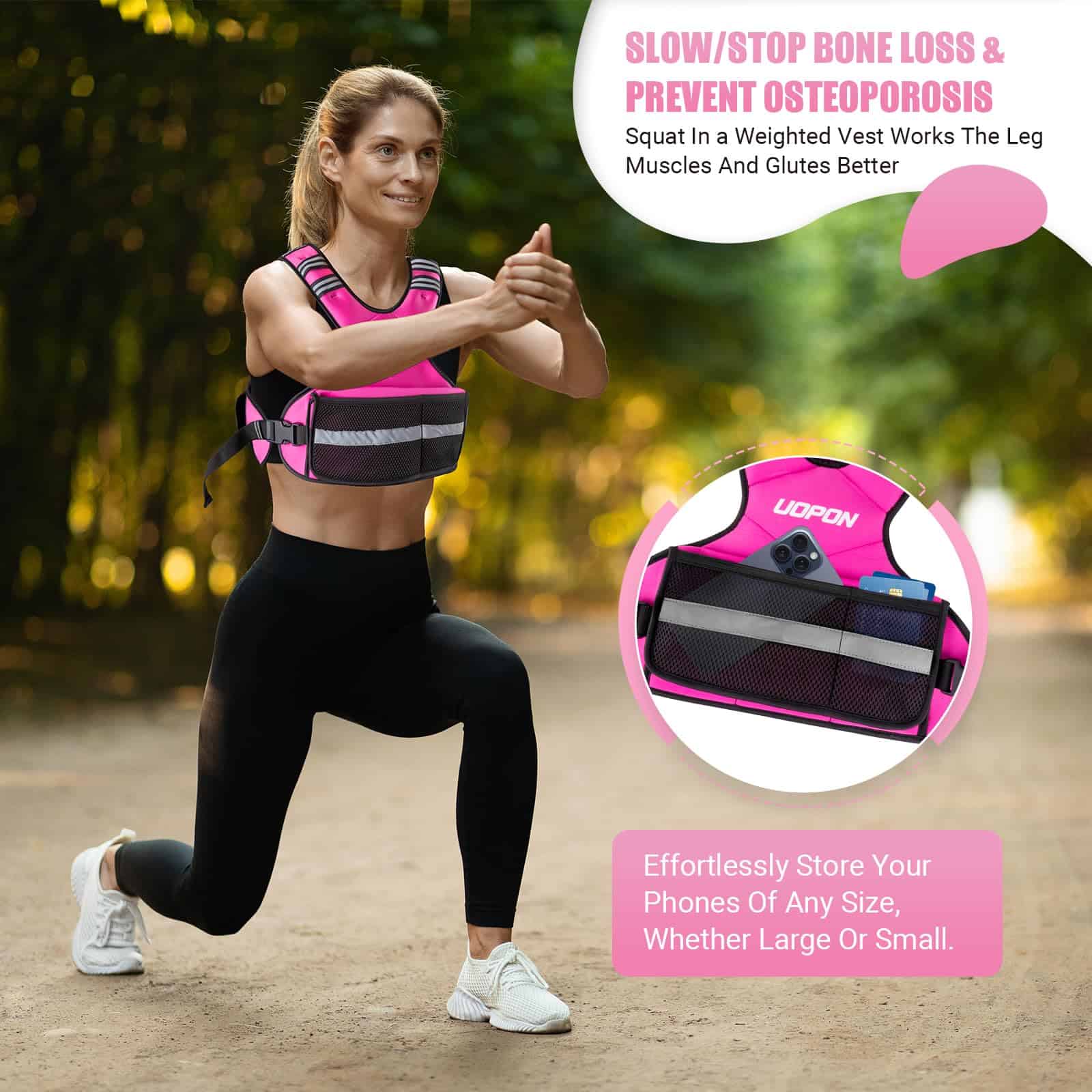 Chaleco Ponderado Ajustable para Mujeres, 6-12 -Rosado - Imagen 6