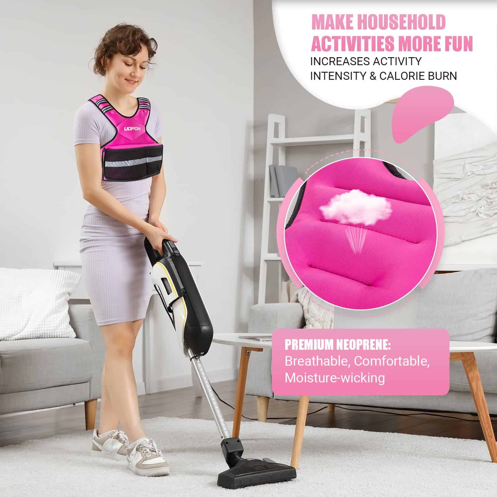 Chaleco Ponderado Ajustable para Mujeres, 6-12 -Rosado - Imagen 7