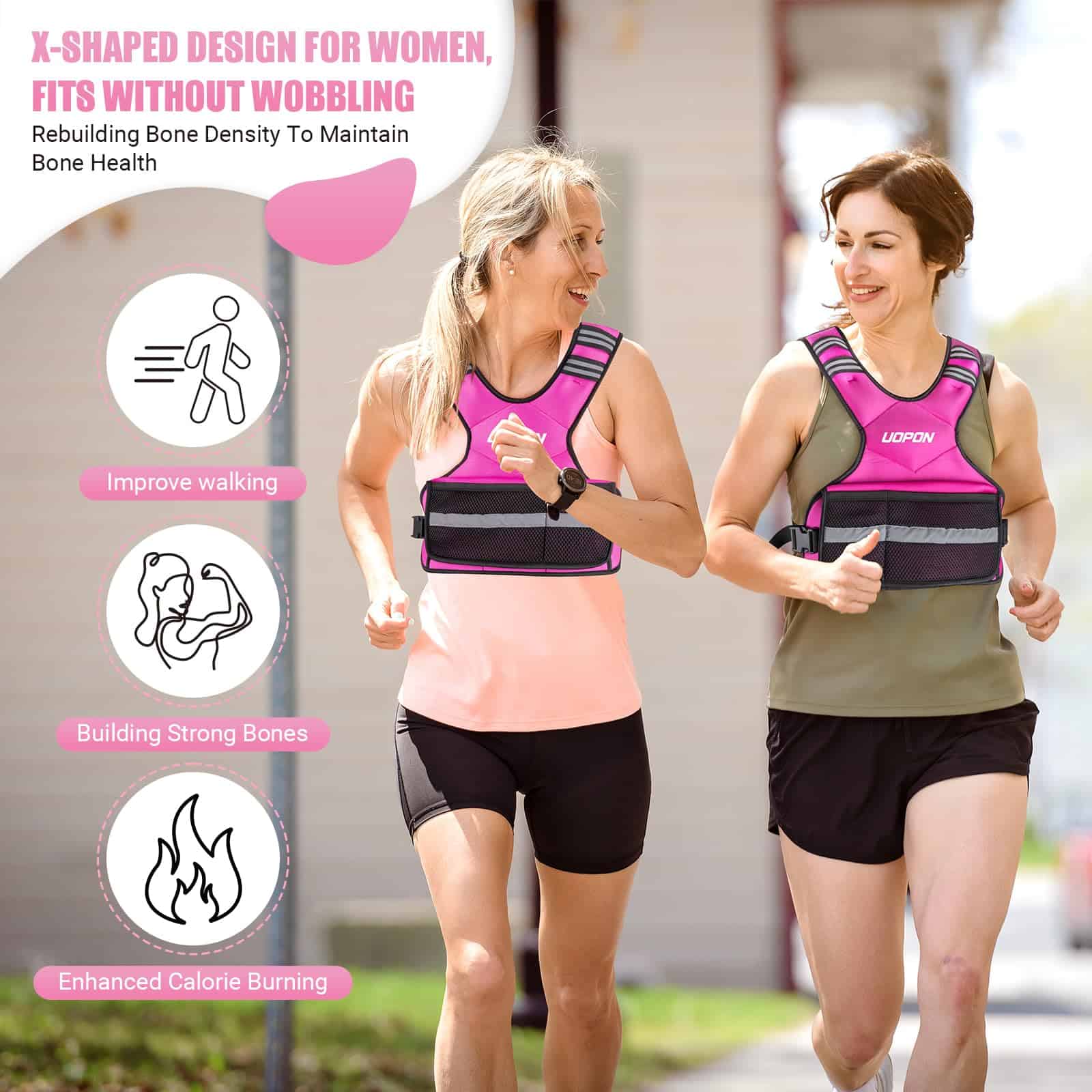 Chaleco Ponderado Ajustable para Mujeres, 6-12 -Rosado - Imagen 5