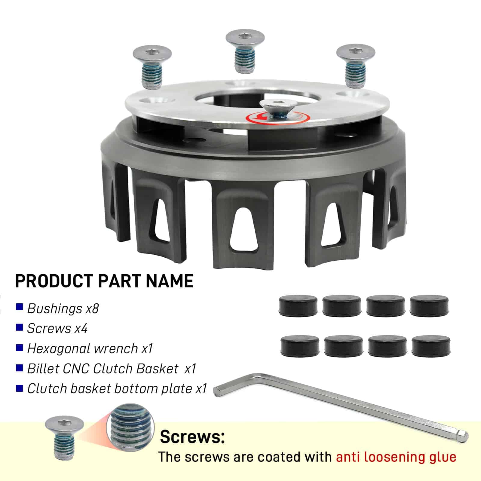 Kit de Canasta de Embrague CNC de Billet y Kit Empujador de - Imagen 5