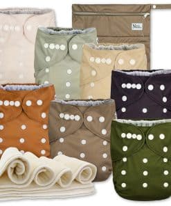 Pañales de tela Nora's Nursery AWJ 7 Pack -Down to Earth