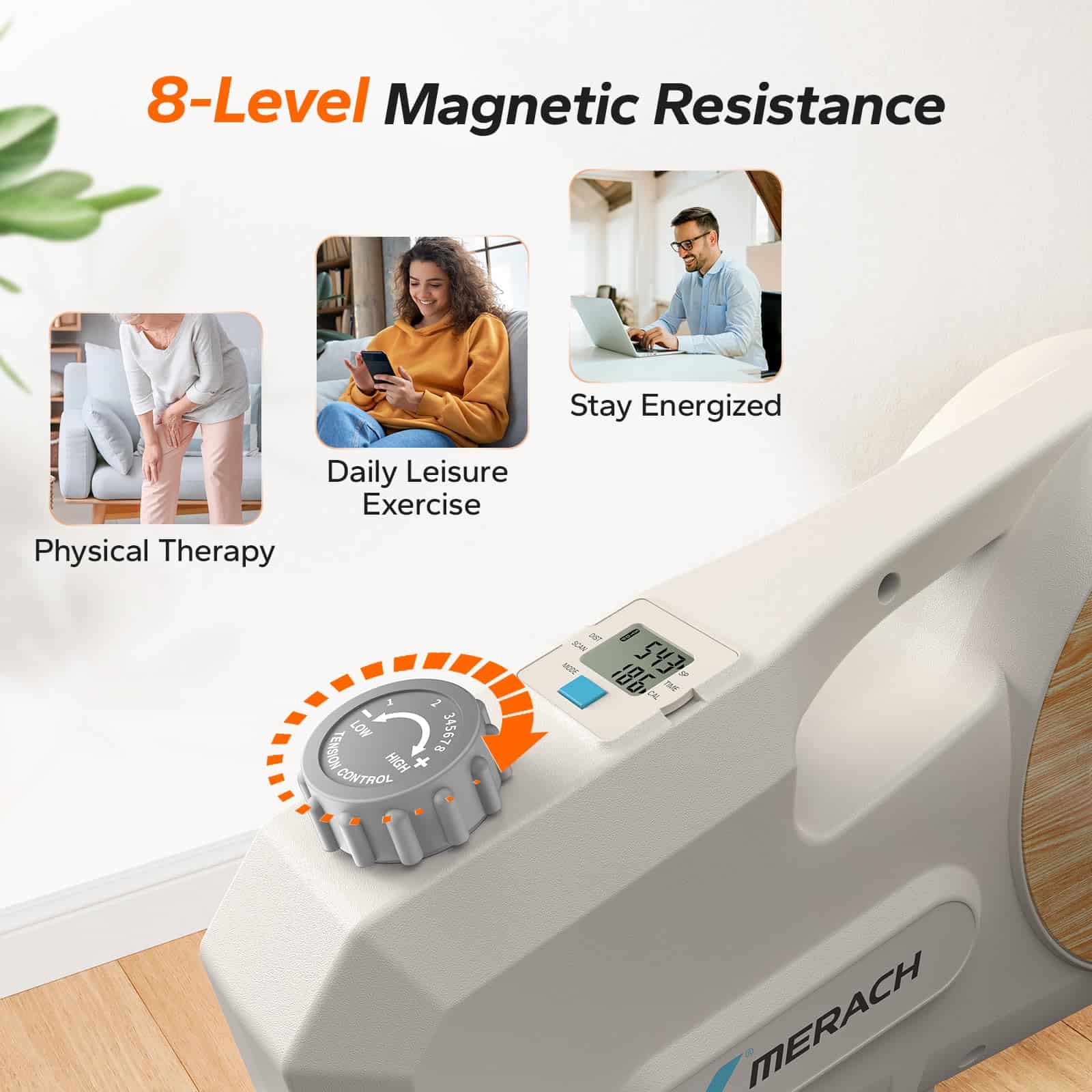 Bicicleta de Pedalera MERACH para Debajo del Escritorio, - Imagen 4