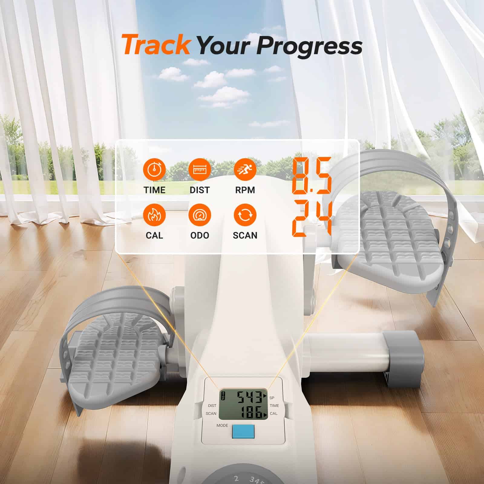 Bicicleta de Pedalera MERACH para Debajo del Escritorio, - Imagen 8