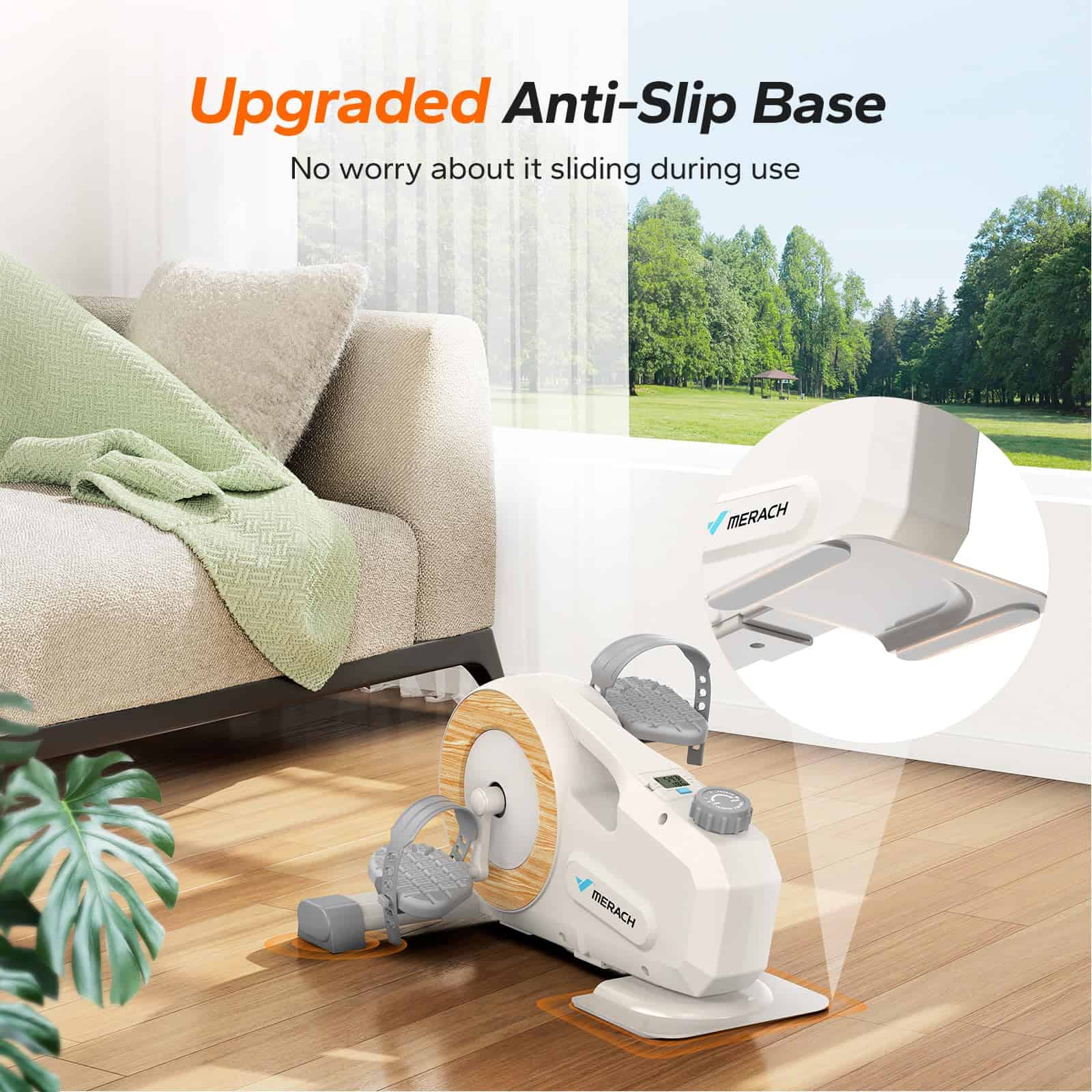 Bicicleta de Pedalera MERACH para Debajo del Escritorio, - Imagen 6