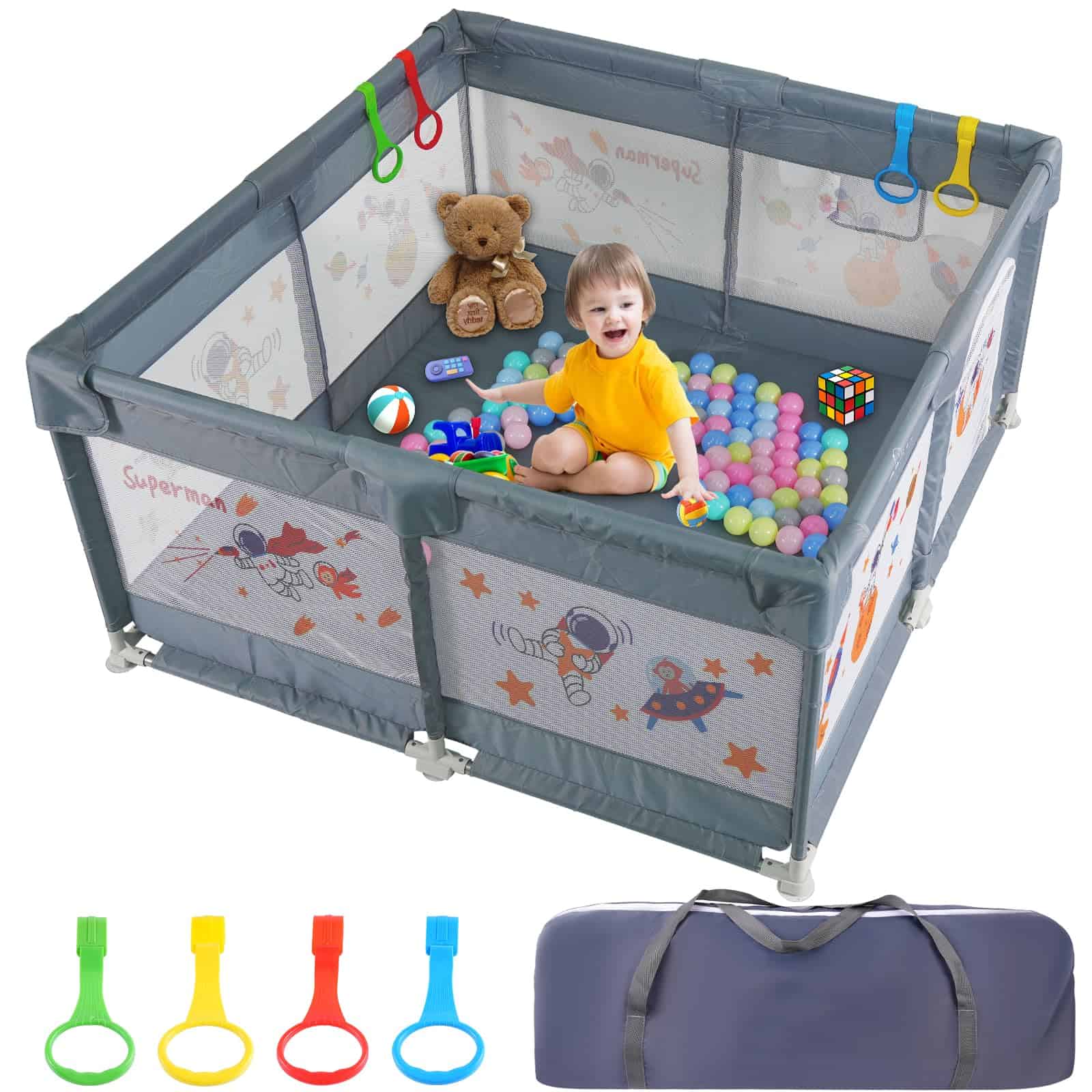 Corralito para bebés, 50x50 pulgadas, patio de juegos para