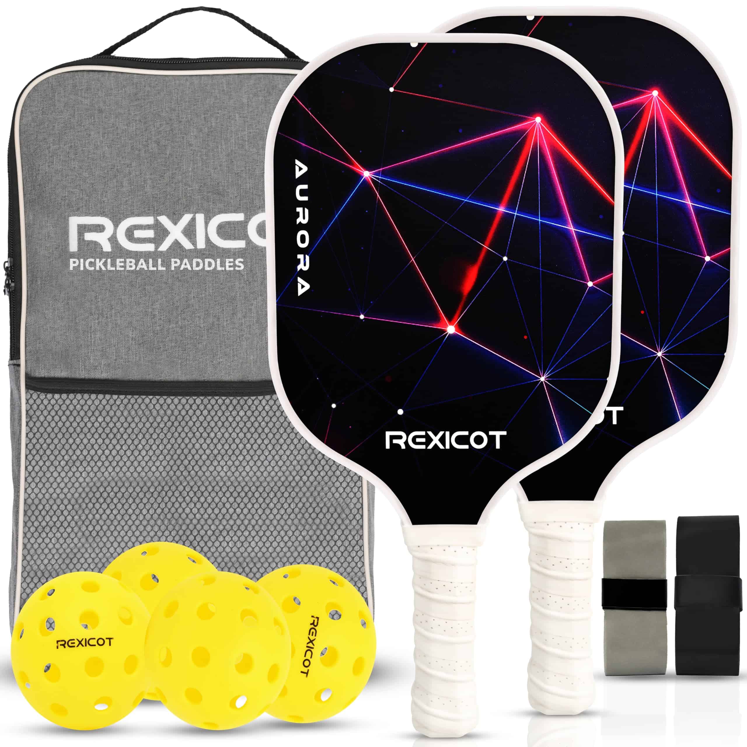 Paletas de Pickleball - Raqueta de Fibra de -Aurora - Brillo