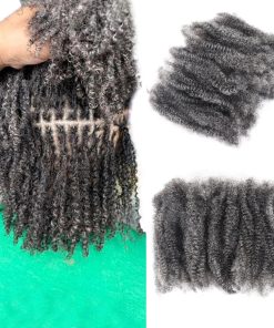 HAPPY&CC 4C Pelo Gris Afro Kinky a Volumen Humano para Mini