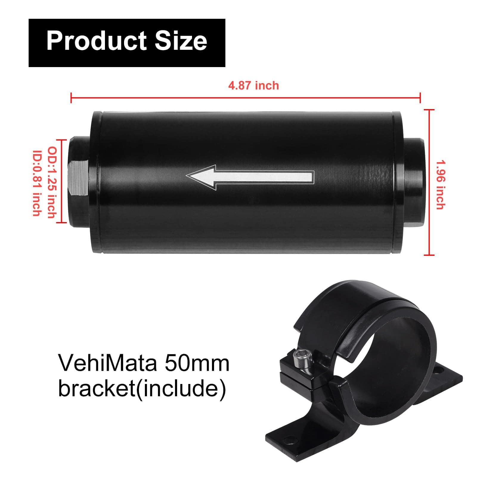 Filtro de Combustible en Línea VehiMata de 10 Micrones - Imagen 3