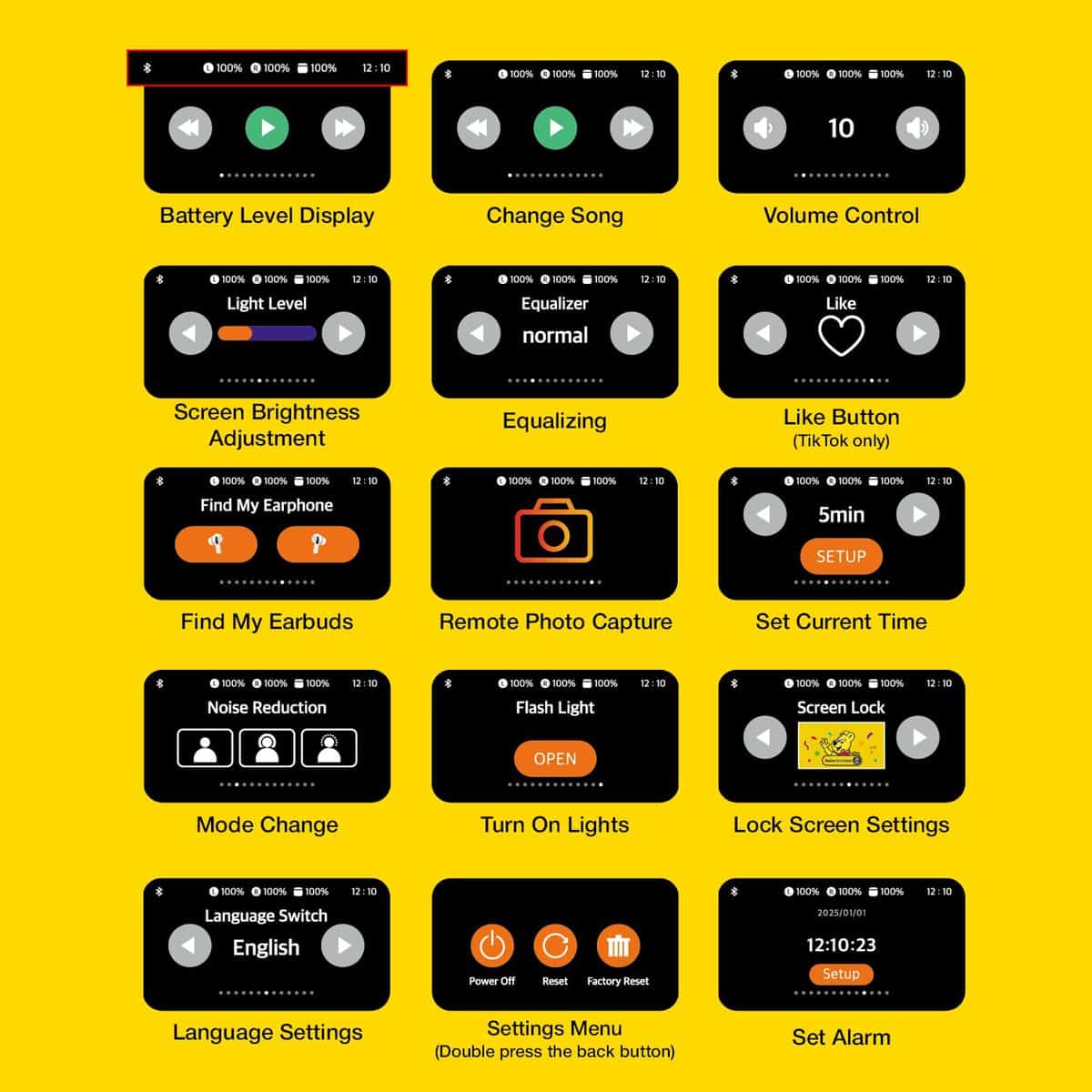 Audífonos inalámbricos con cancelación de -Blanco/Amarillo - Imagen 6