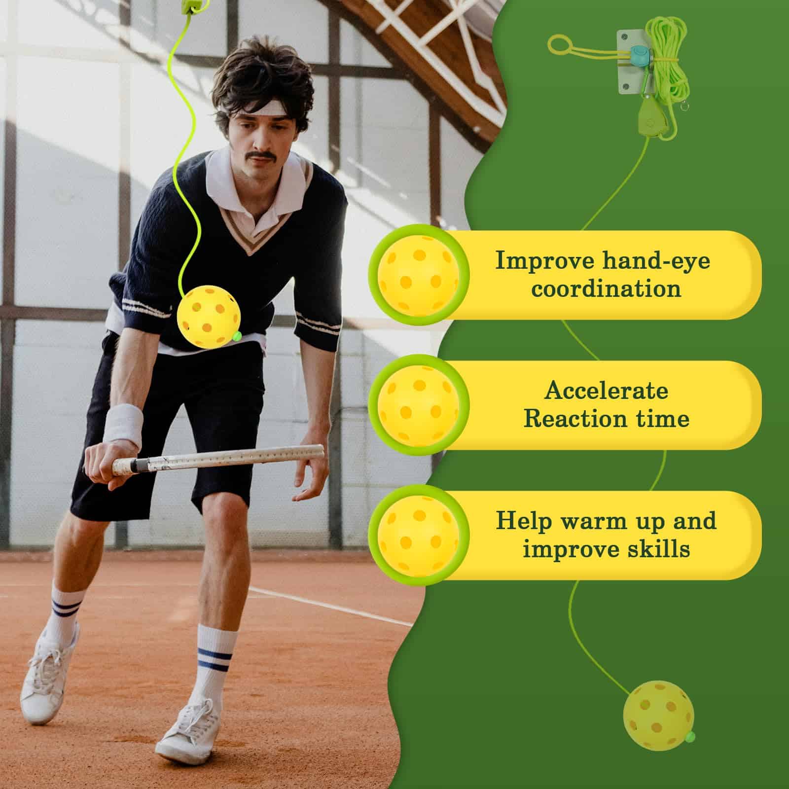 Entrenador de pickleball Whiidoom, Rebotador de pickleball - Imagen 6