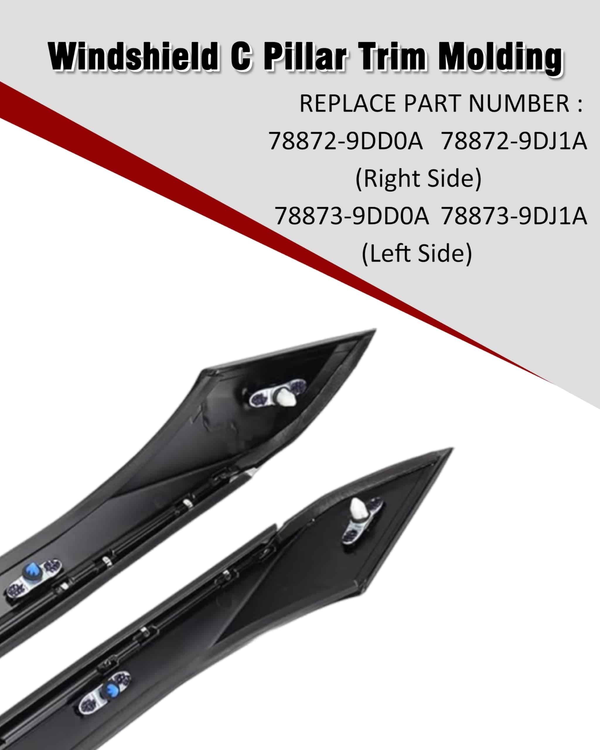 2 PCS Moldura de Moldura C del Parabrisas Ajuste para - Imagen 6