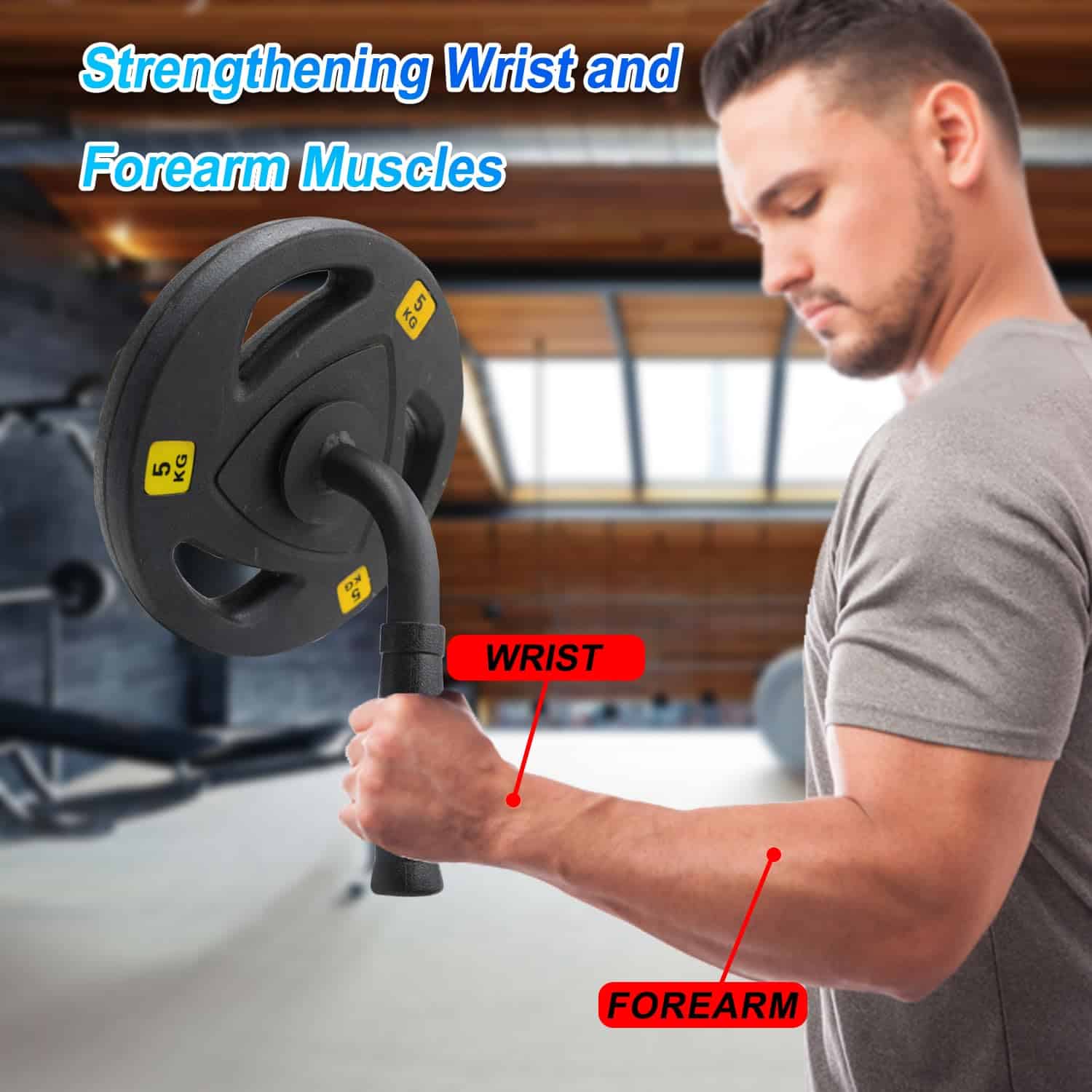 Fortalecedor de muñeca y antebrazo para placas de peso de 2 - Imagen 5