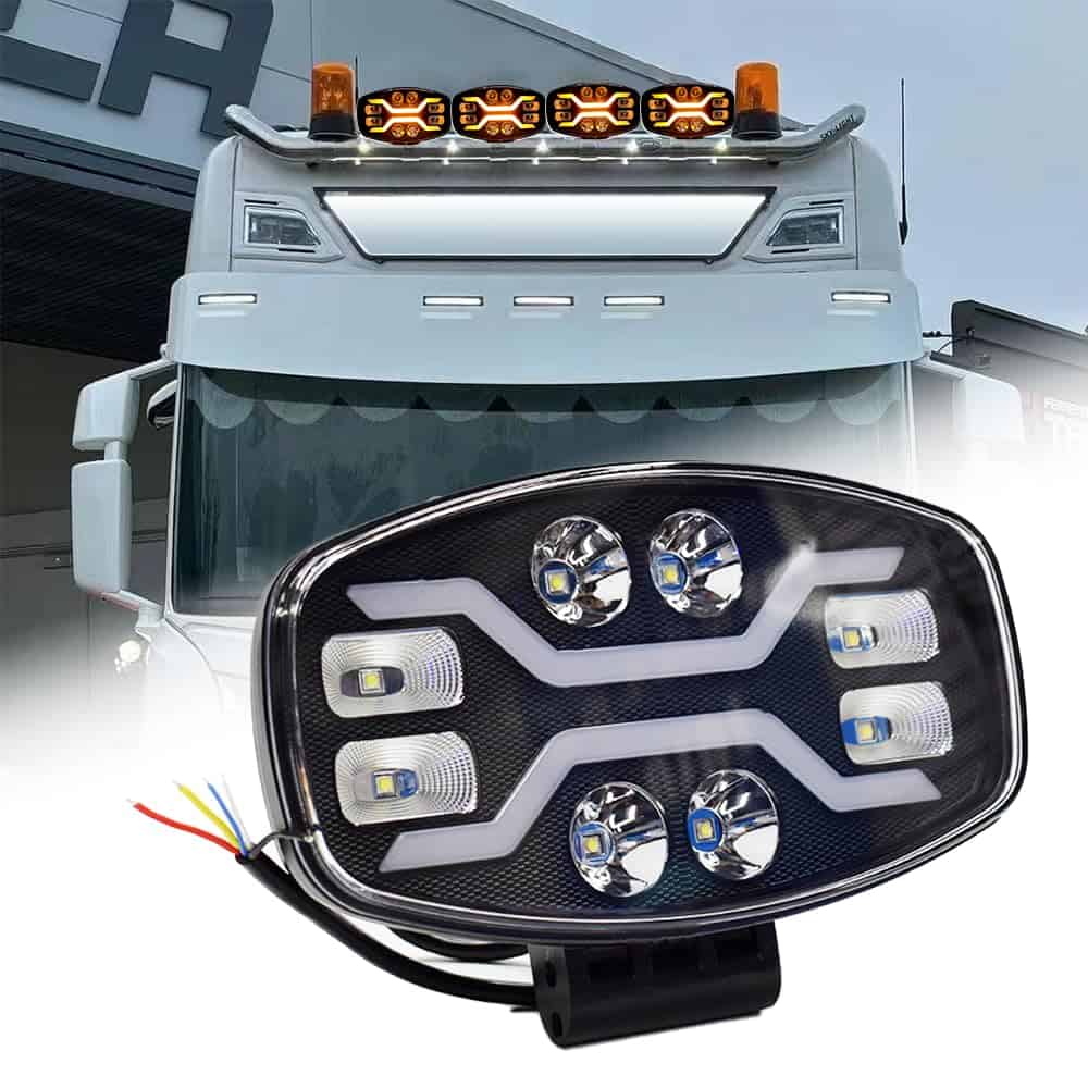 Faros LED Cuadrados de 9" para SCANIA Luz de Carretera Off
