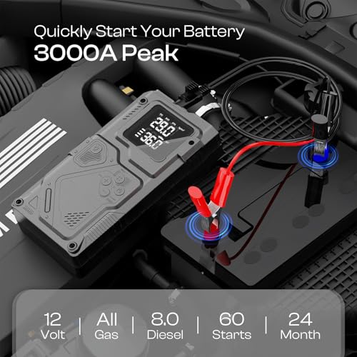 Arrancador de Batería de Coche con Compresor de Aire - - Imagen 3