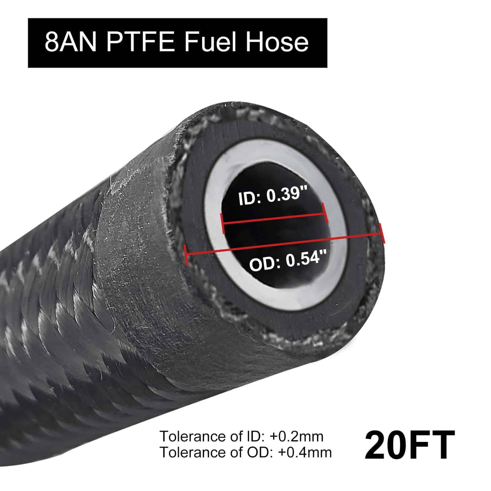 Manguera de Combustible VehiMata 8AN PTFE Trenzado de - Imagen 3
