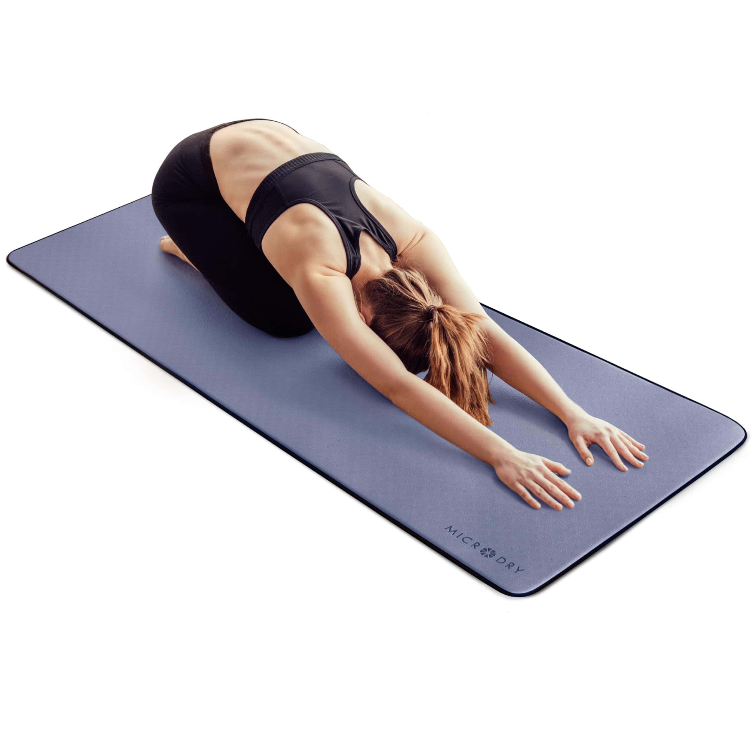 Tapete de yoga de fitness de lujo MICRODRY, extra grueso y