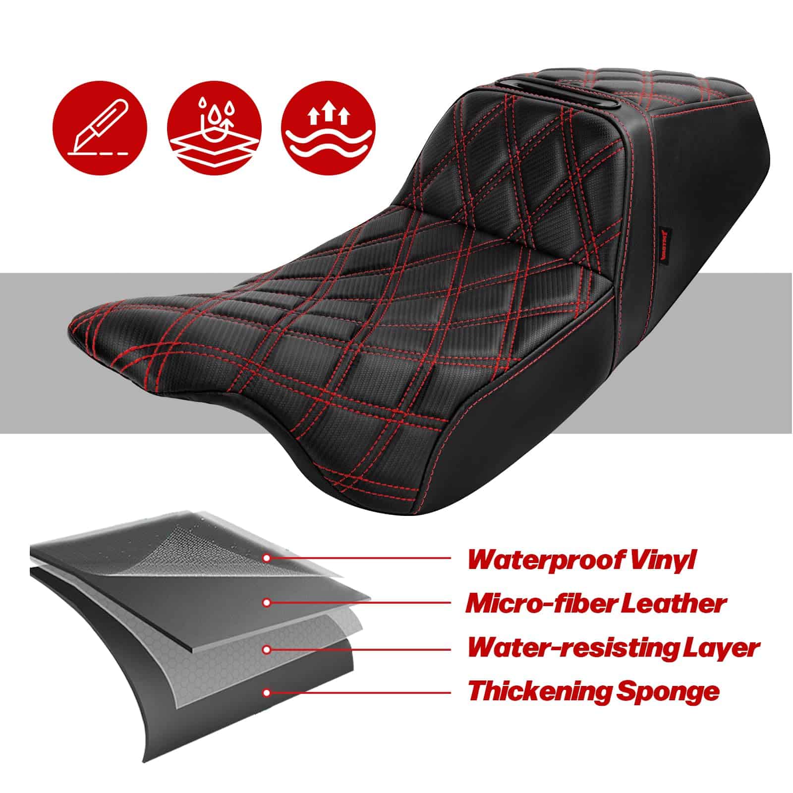 Asiento de Motocicleta VASTMT Mejorado para Conductor y - Imagen 5