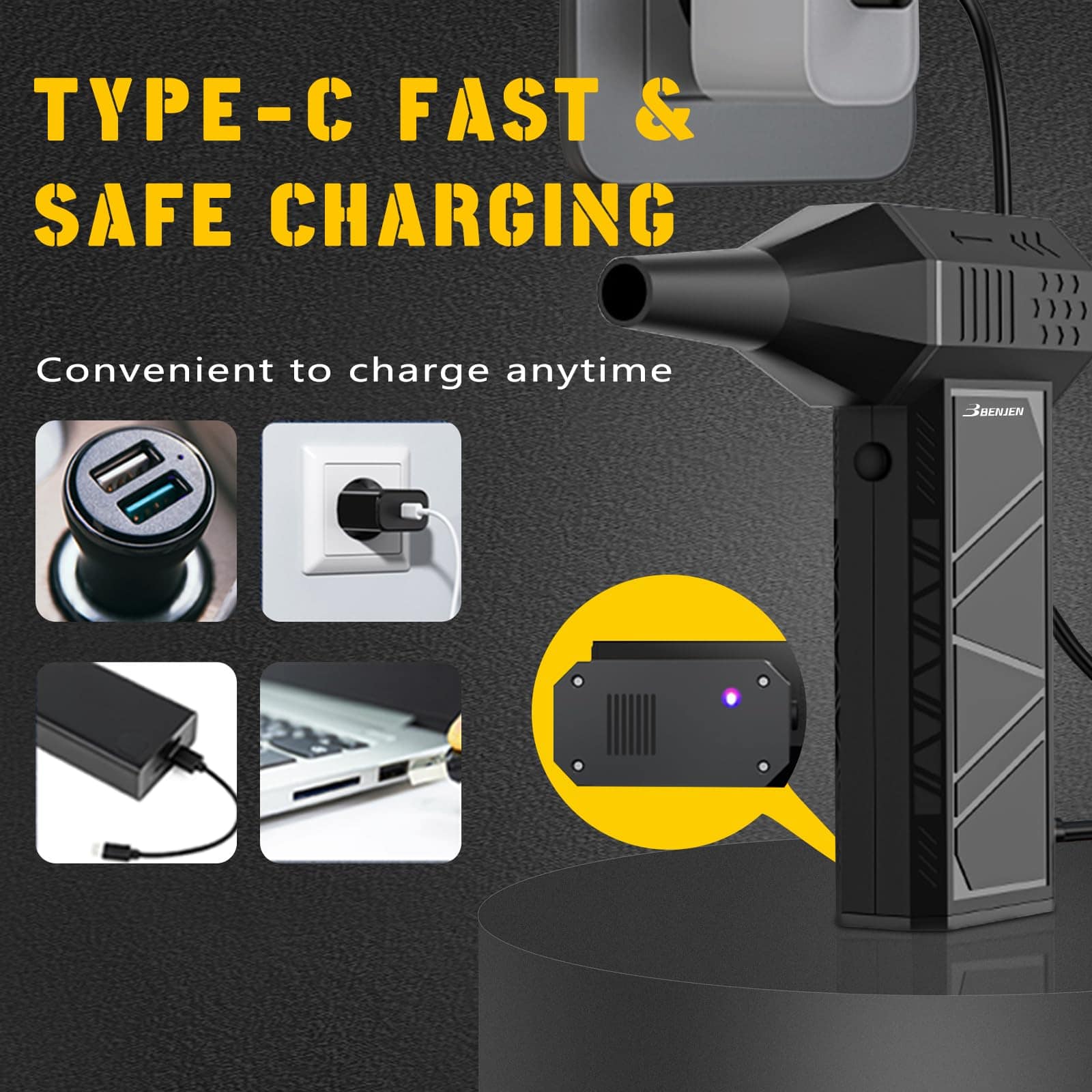 BENJEN Compressed Air Duster-150000RPM Electric Air Duster - Imagen 7