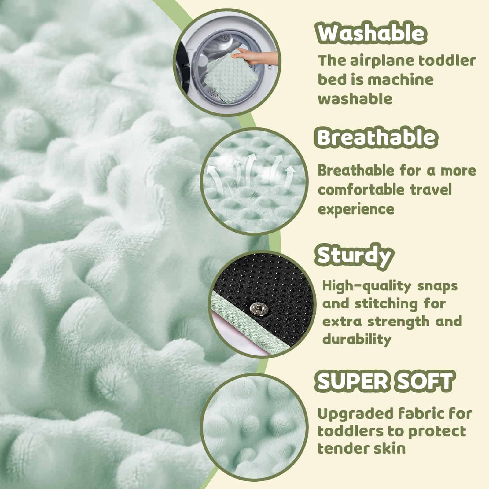 Cama de avión para niños Trekbabe con manta, -Con Manta - Ve - Imagen 4