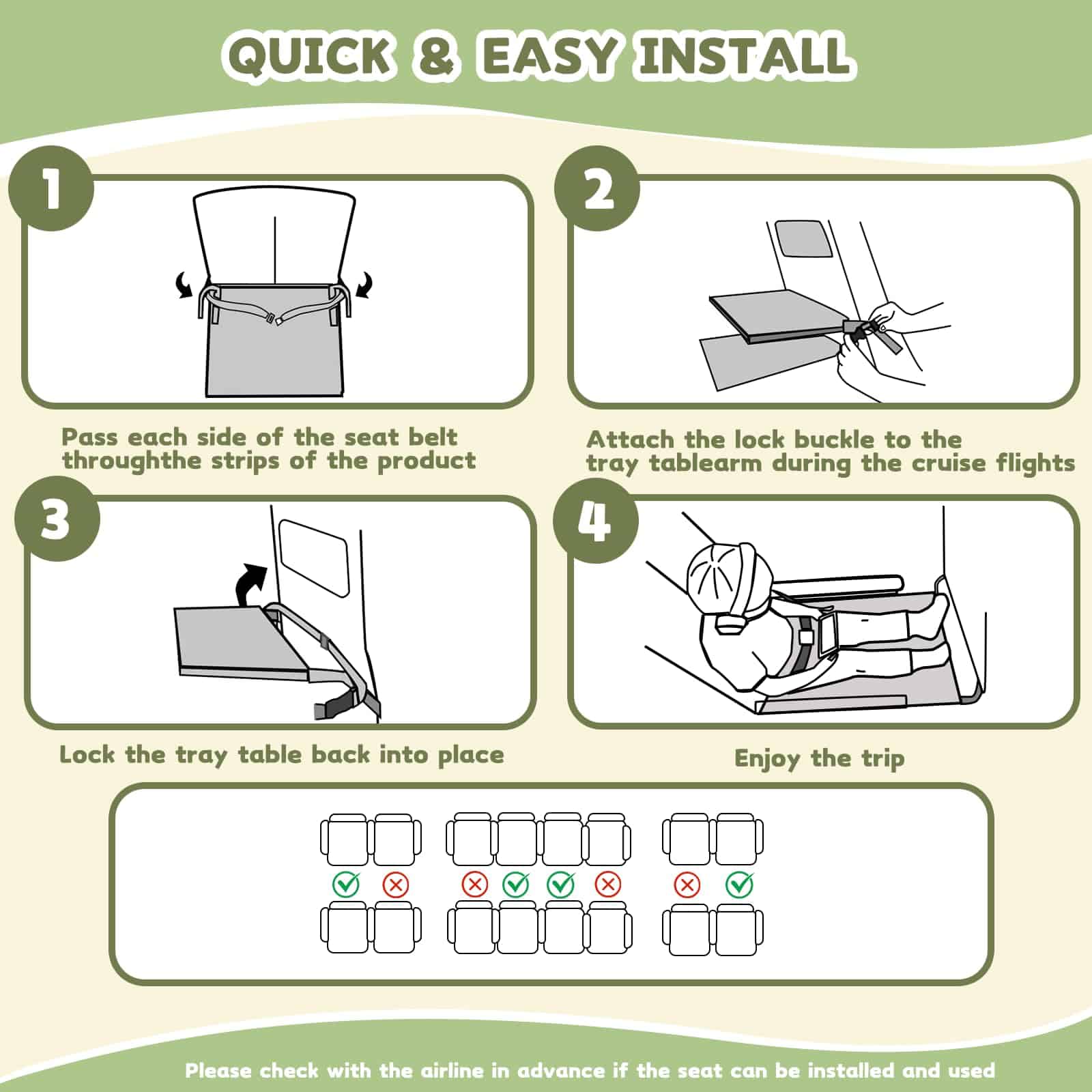 Cama de avión para niños Trekbabe con manta, -Con Manta - Ve - Imagen 8