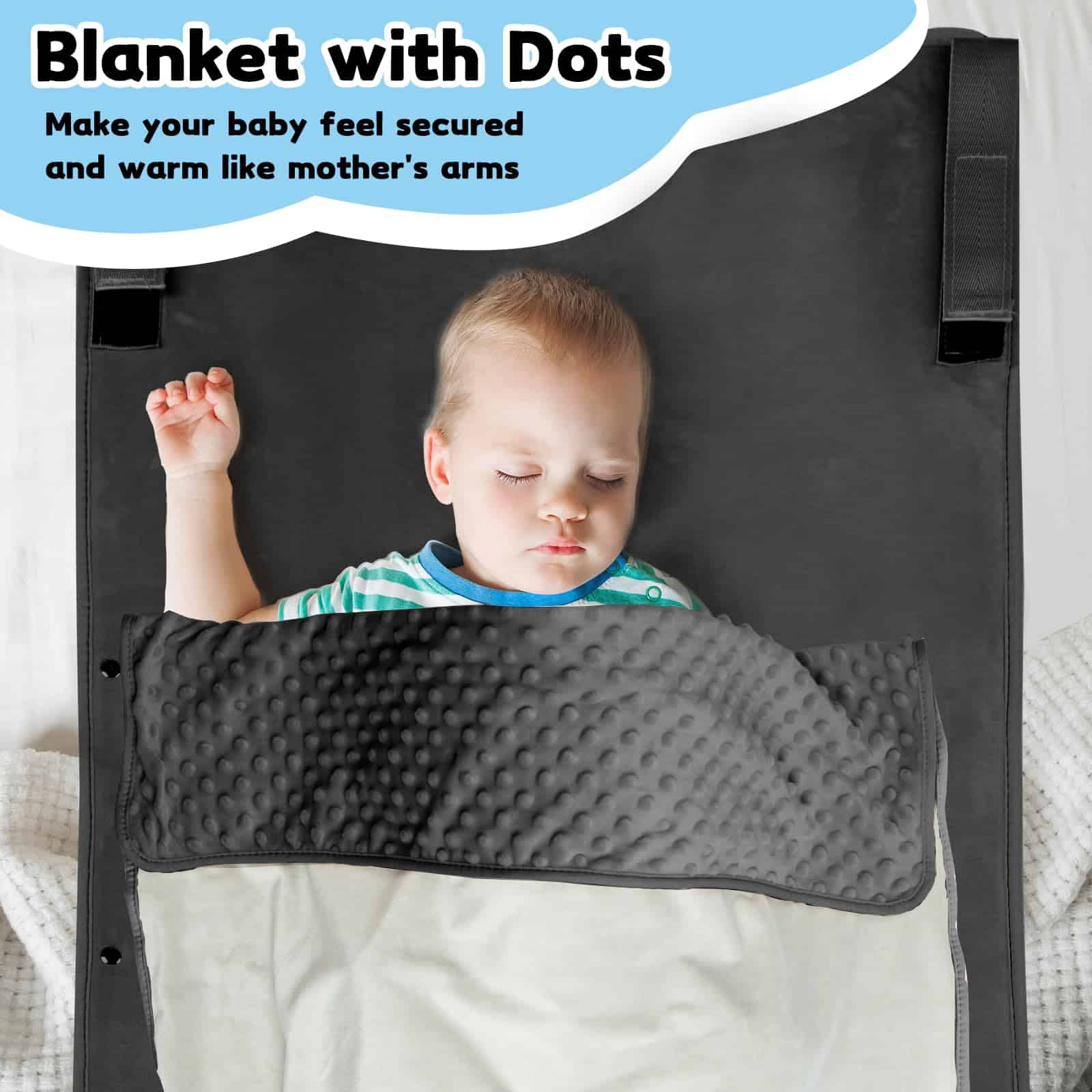 Cama de Avión para Niños Trekbabe con Manta, -Negro con Mant - Imagen 4