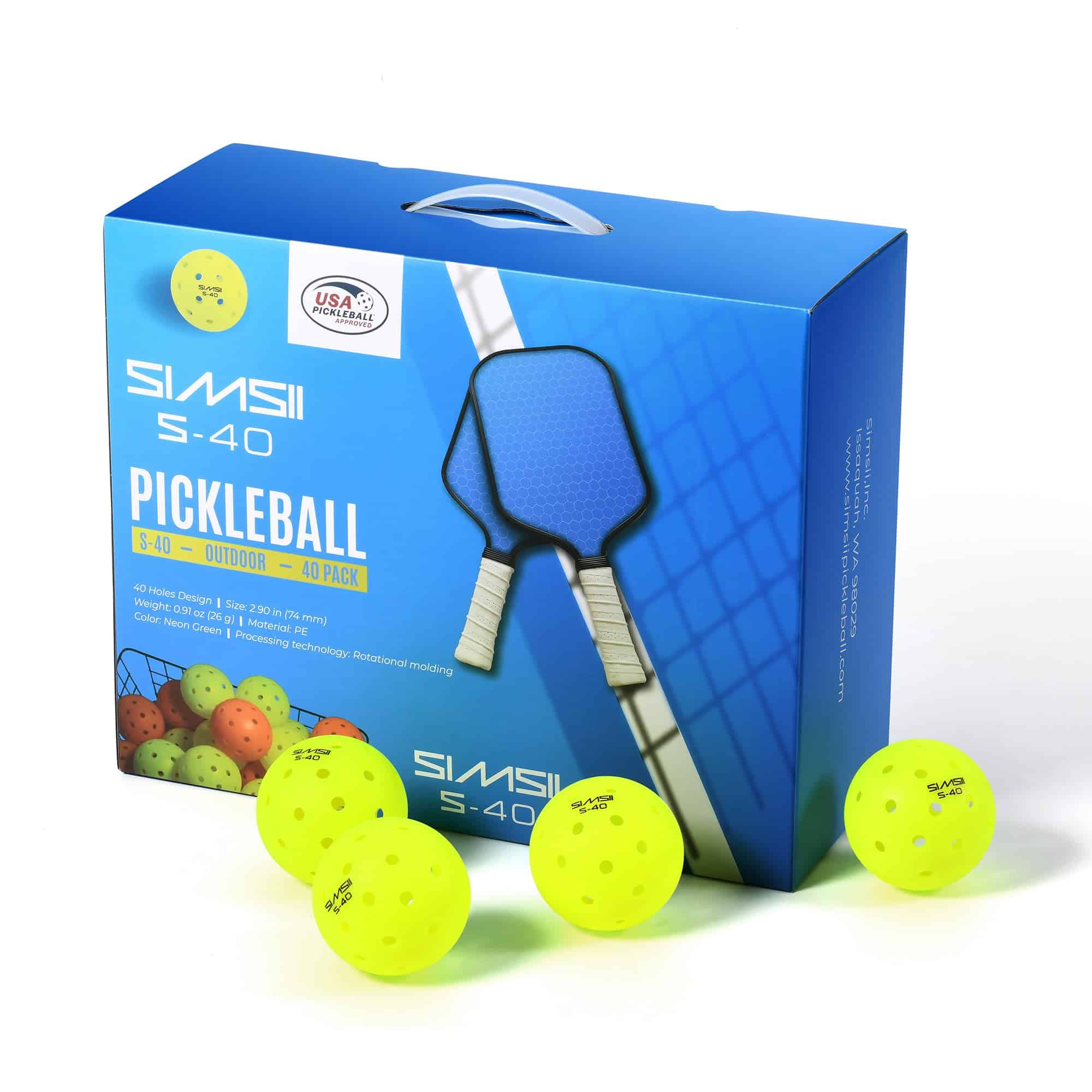 Pelotas de Pickleball para Exteriores SIMSII S-40 - 40