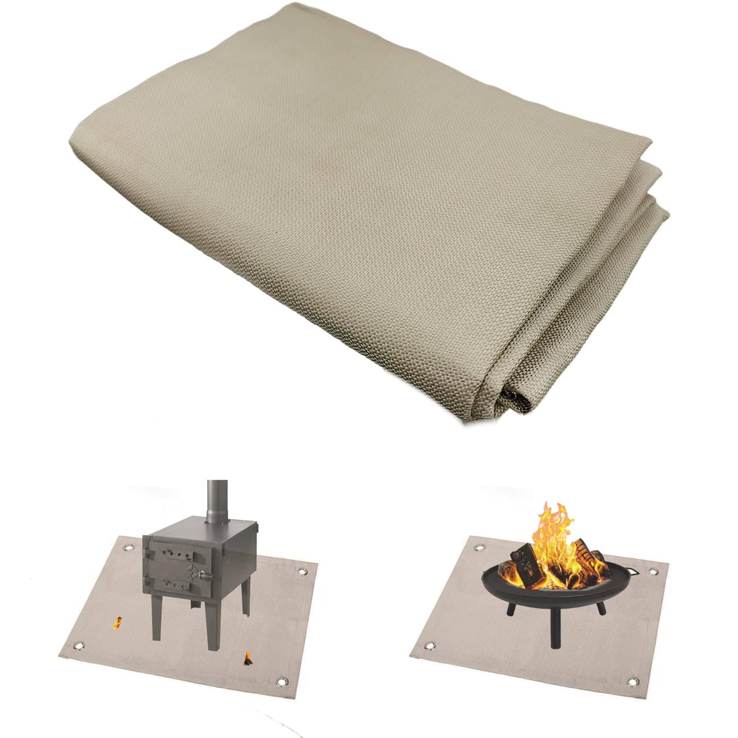 AWISEFULL Tapete para fogatas a prueba de fuego para estufa