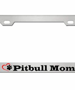 Marco de placa de licencia de metal estilo Pitbull Mom para