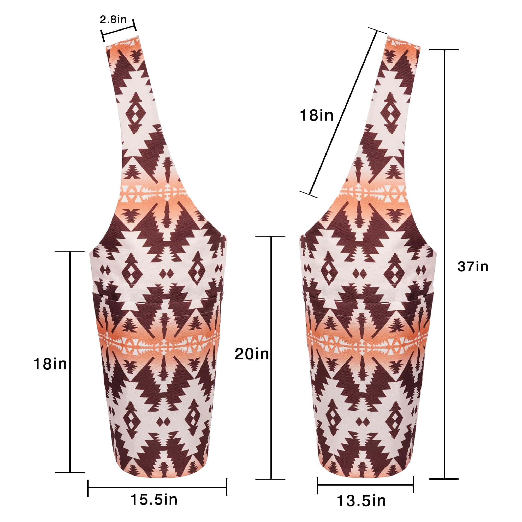 Bolso para Tapete de Yoga - Bolso Largo con -Boho Camel - Imagen 4