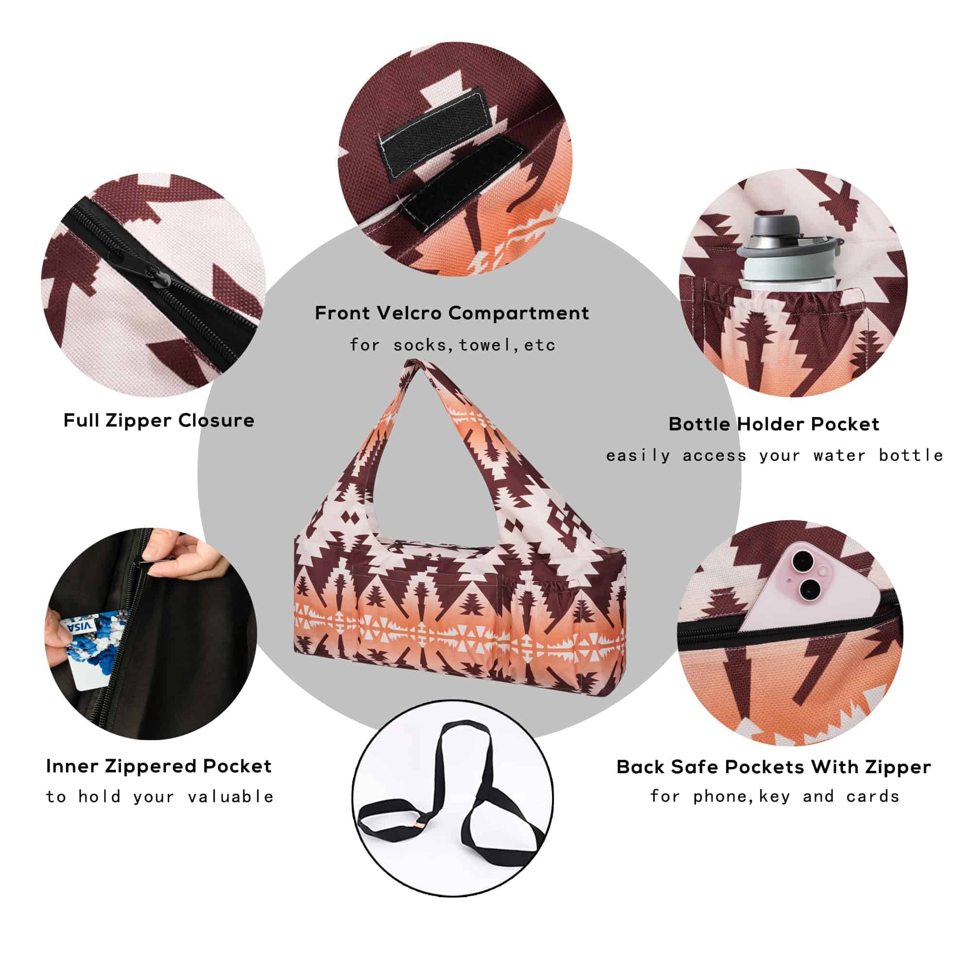 Bolso para Tapete de Yoga - Bolso Grande con Correa, - Imagen 4