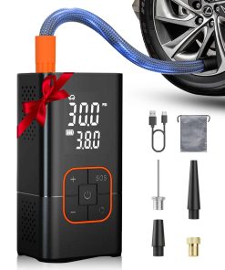 Inflador de neumáticos Compresor de -Rojo Naranja