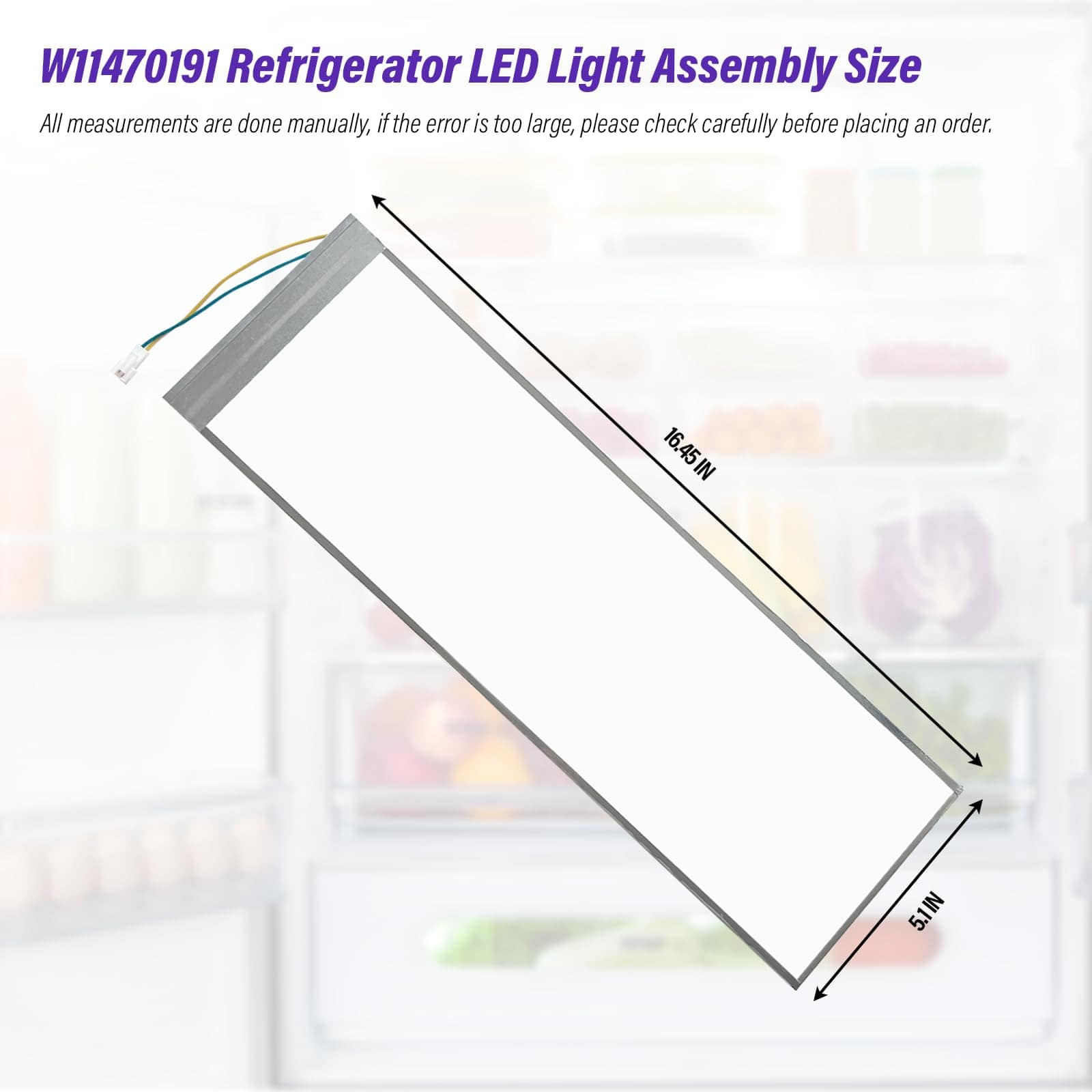 Ensamblaje de luz LED para refrigerador W11048980 Lámpara - Imagen 3