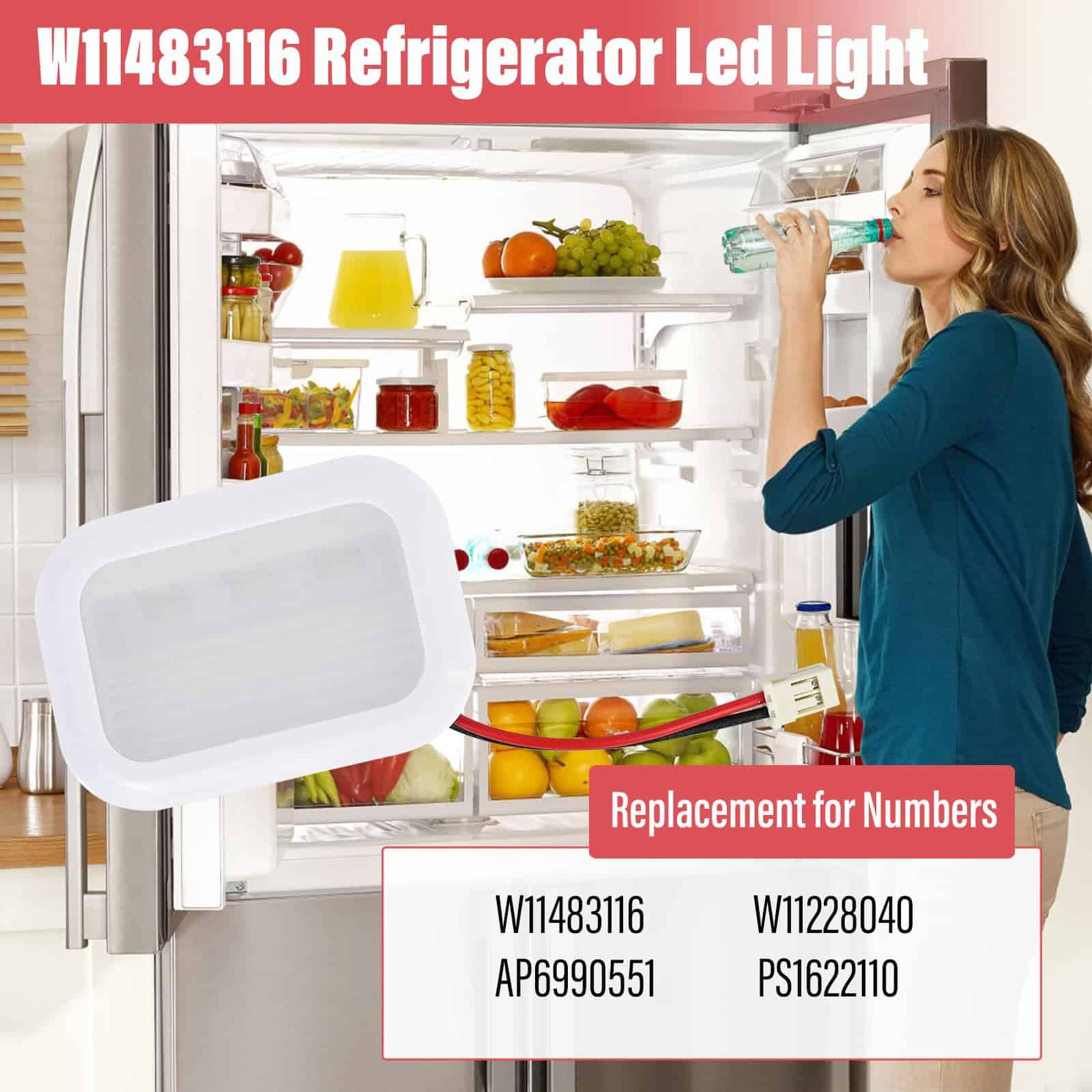 Módulo de luz LED para refrigerador Delixike W11483116 para - Imagen 5