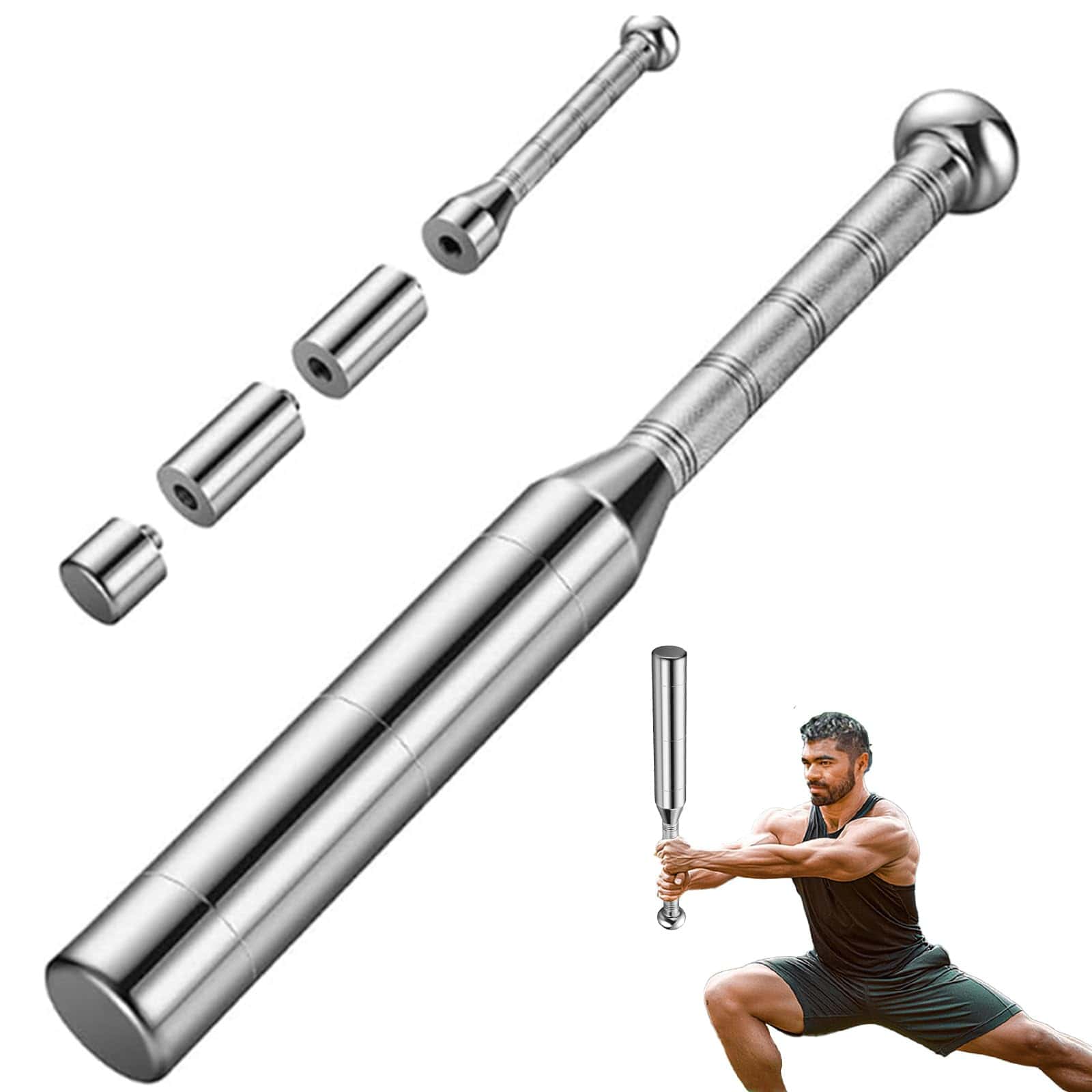 Indian Clubs Ajustables Con Mango Antideslizante, 8 En 1