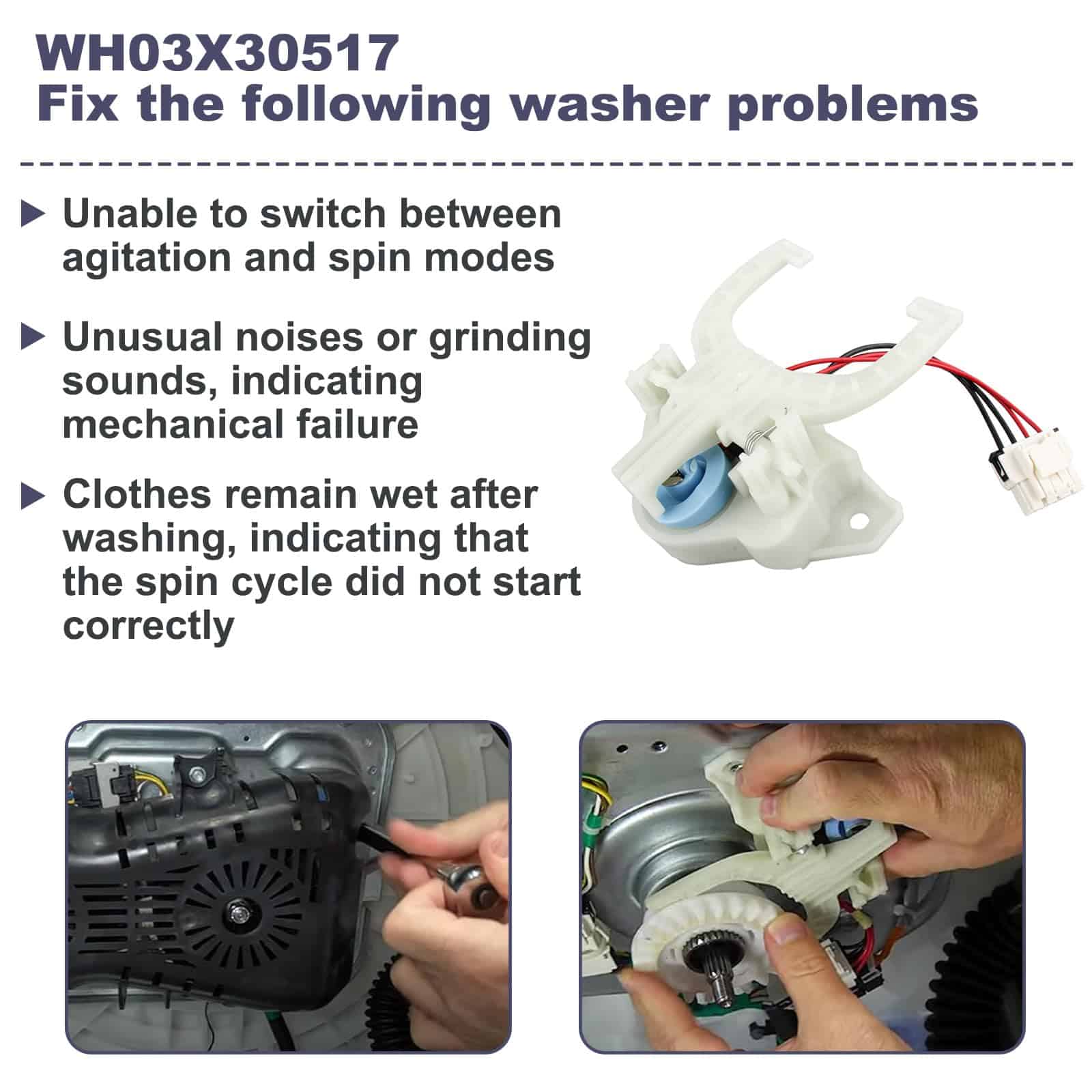 Para GE Washer Mode Shifter, Nuevo Actualizado WH03X30517 - Imagen 5