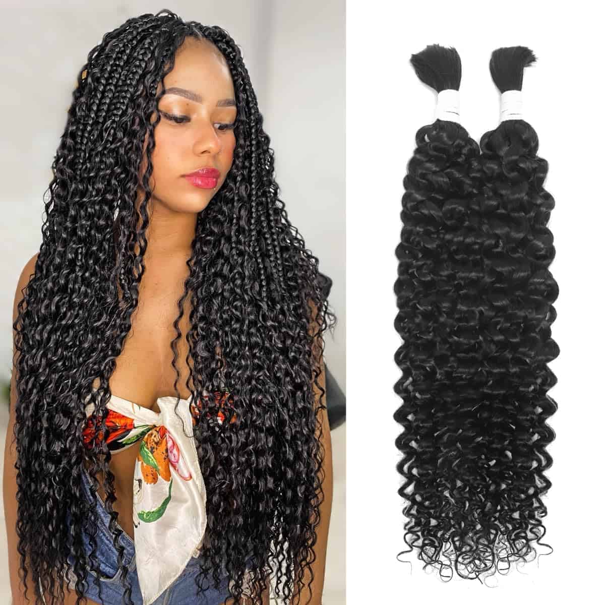 Cabello de Trenzado Humano Ondulado de Agua, Cabello Humano