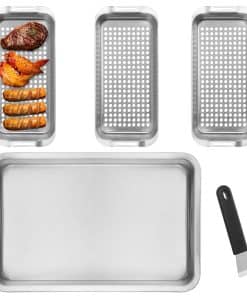 Conjunto de 5 Canastas de Parrilla de Acero Inoxidable