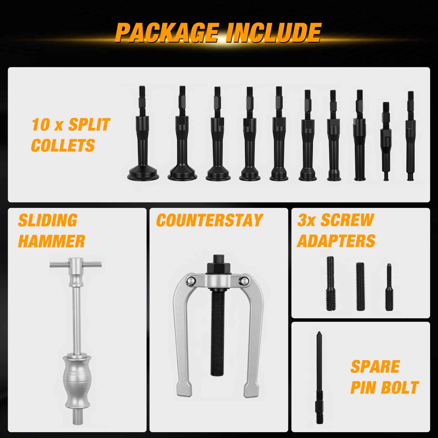 Kit de 16 piezas de Extractor de Rodamientos de Agujero - Imagen 3