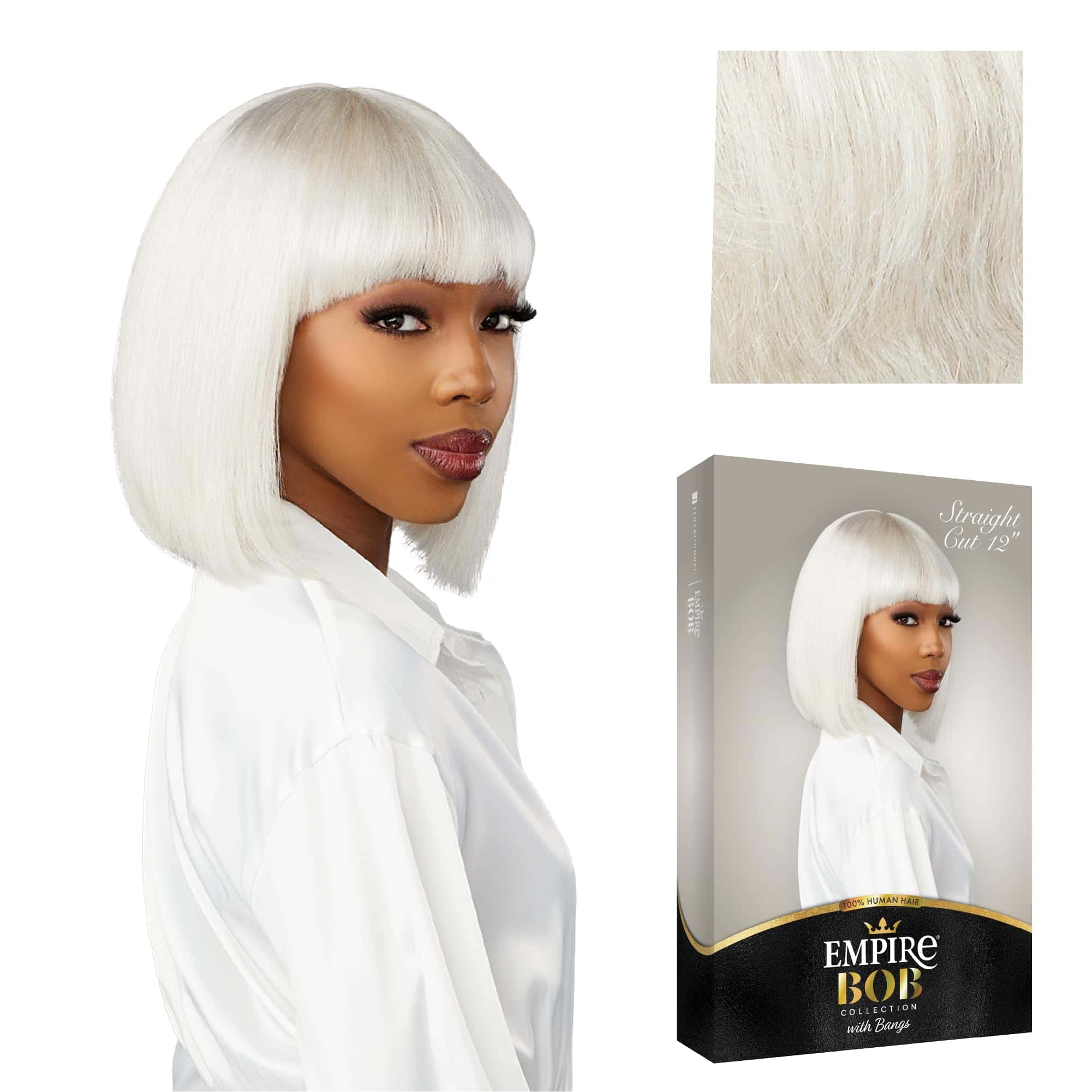 Peluca de Cabello Humano Sensationnel Empire -Rubio Helado