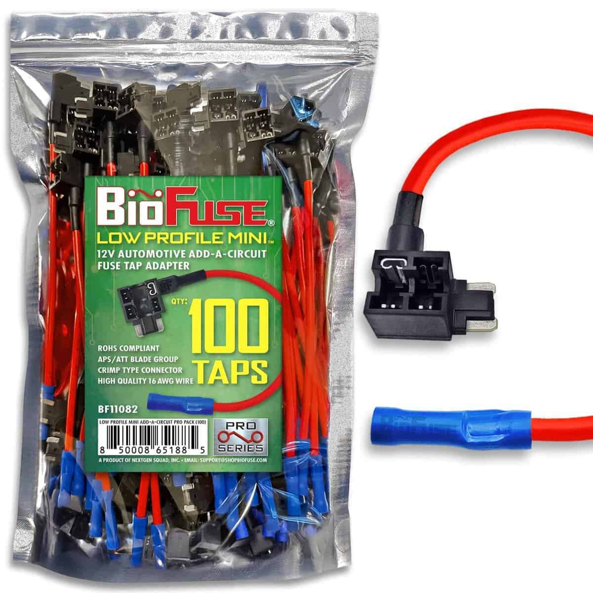 Paquete de 100 Portafusibles Mini LP BioFuse de Perfil Bajo